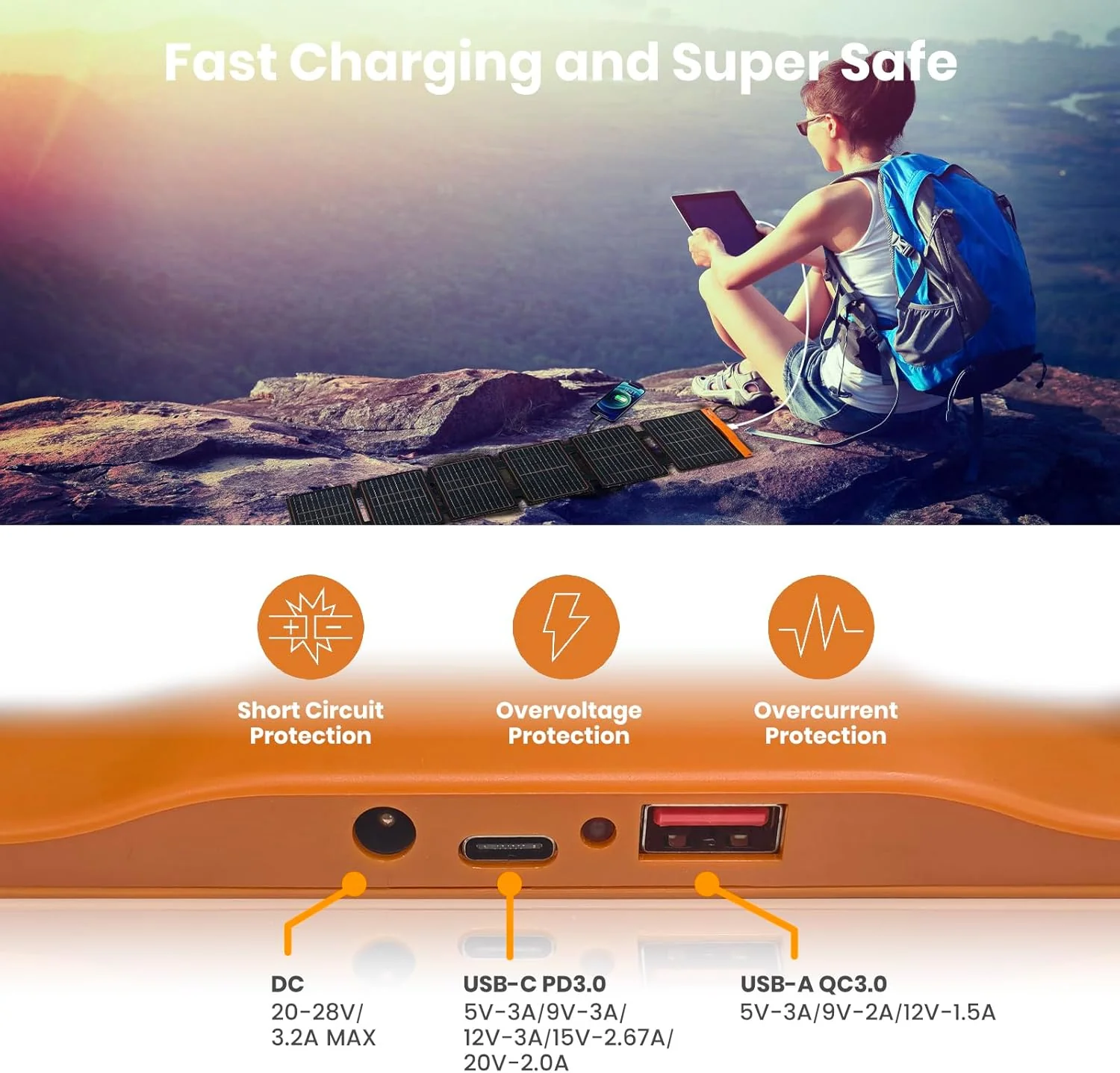 FlexSolar 60W Portable Foldable Solar Panel with USB-C & USB-A Charging DEMO - Image 4