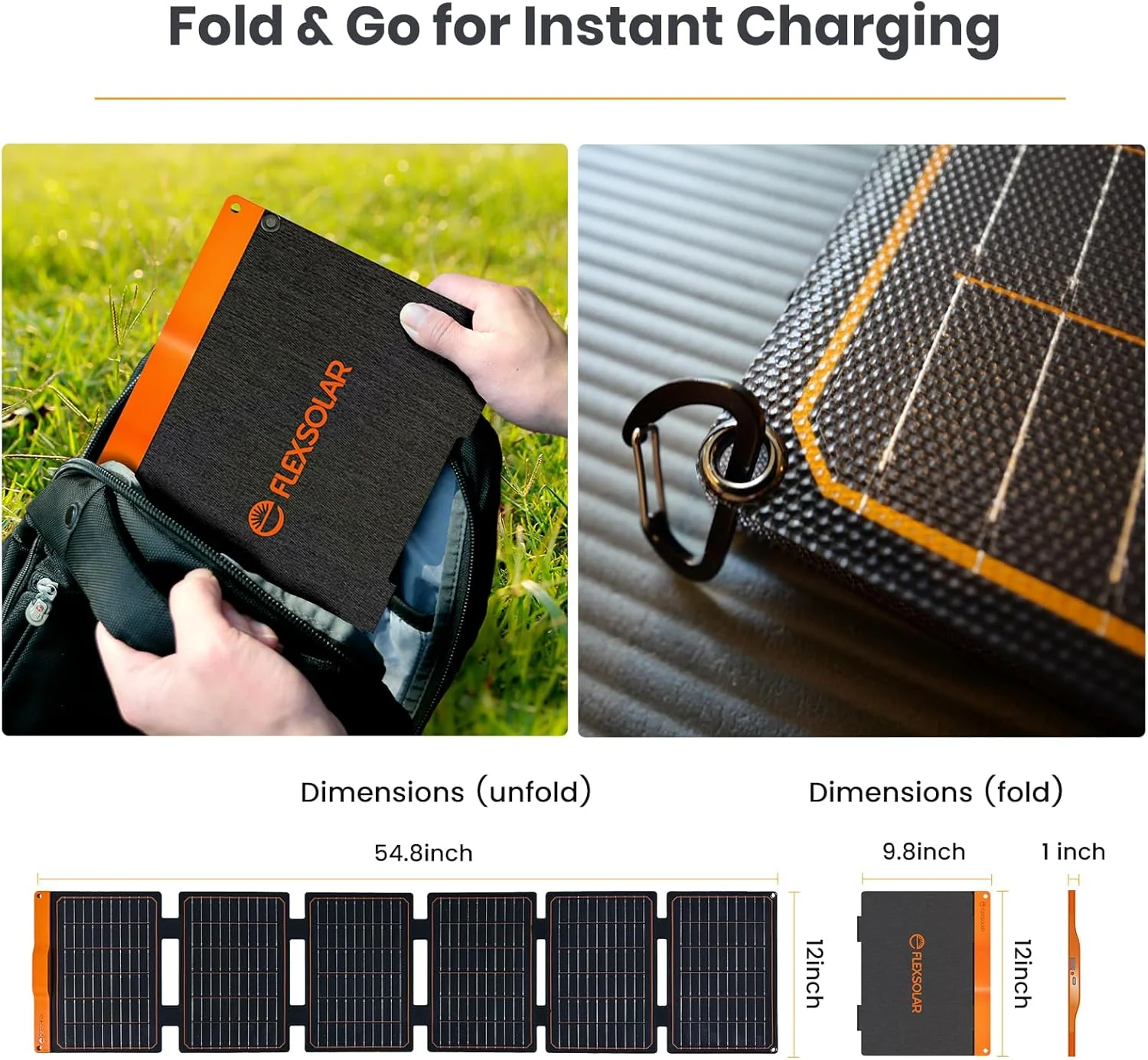 FlexSolar 60W Portable Foldable Solar Panel with USB-C & USB-A Charging DEMO - Image 5