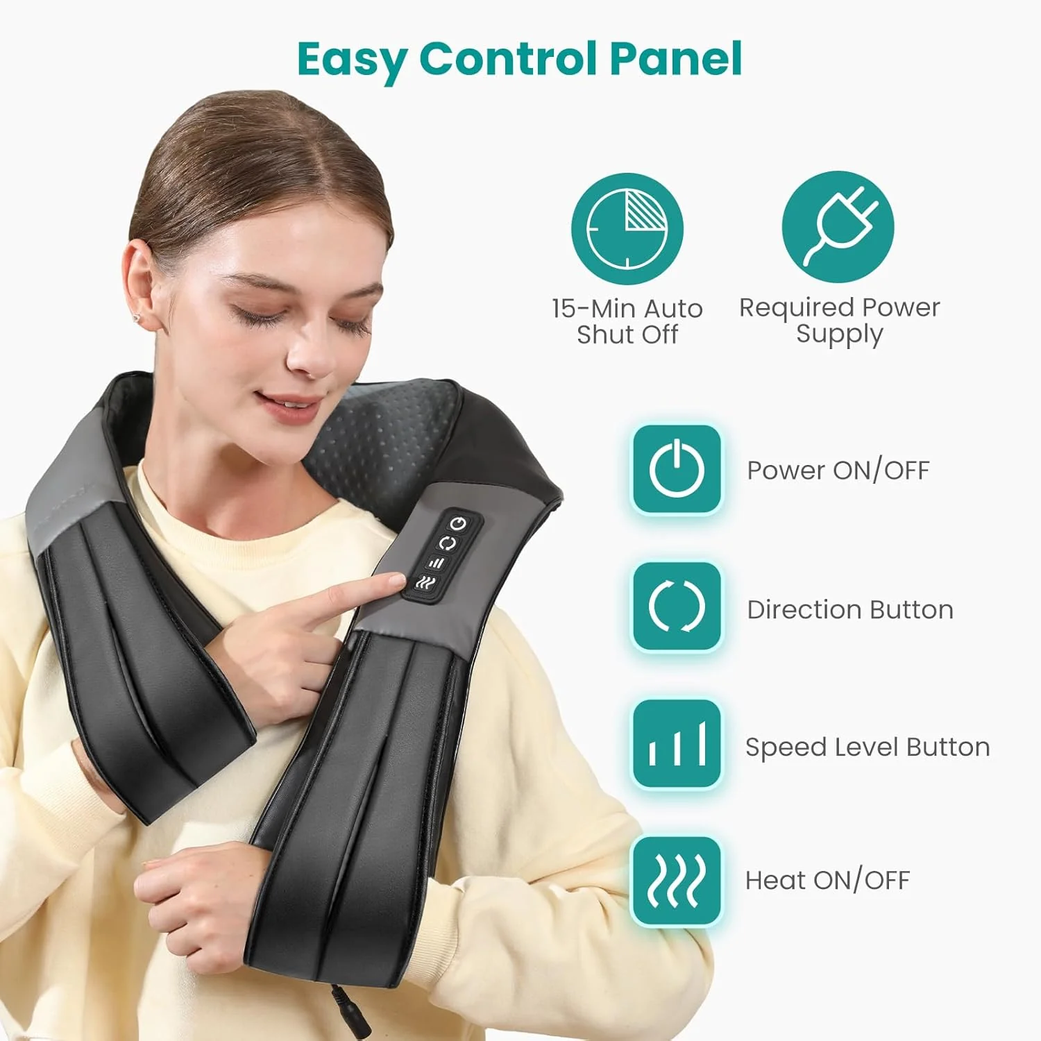 Nekteck Electric Shiatsu Neck and Back Massager with Soothing Heat for NEW - Image 6