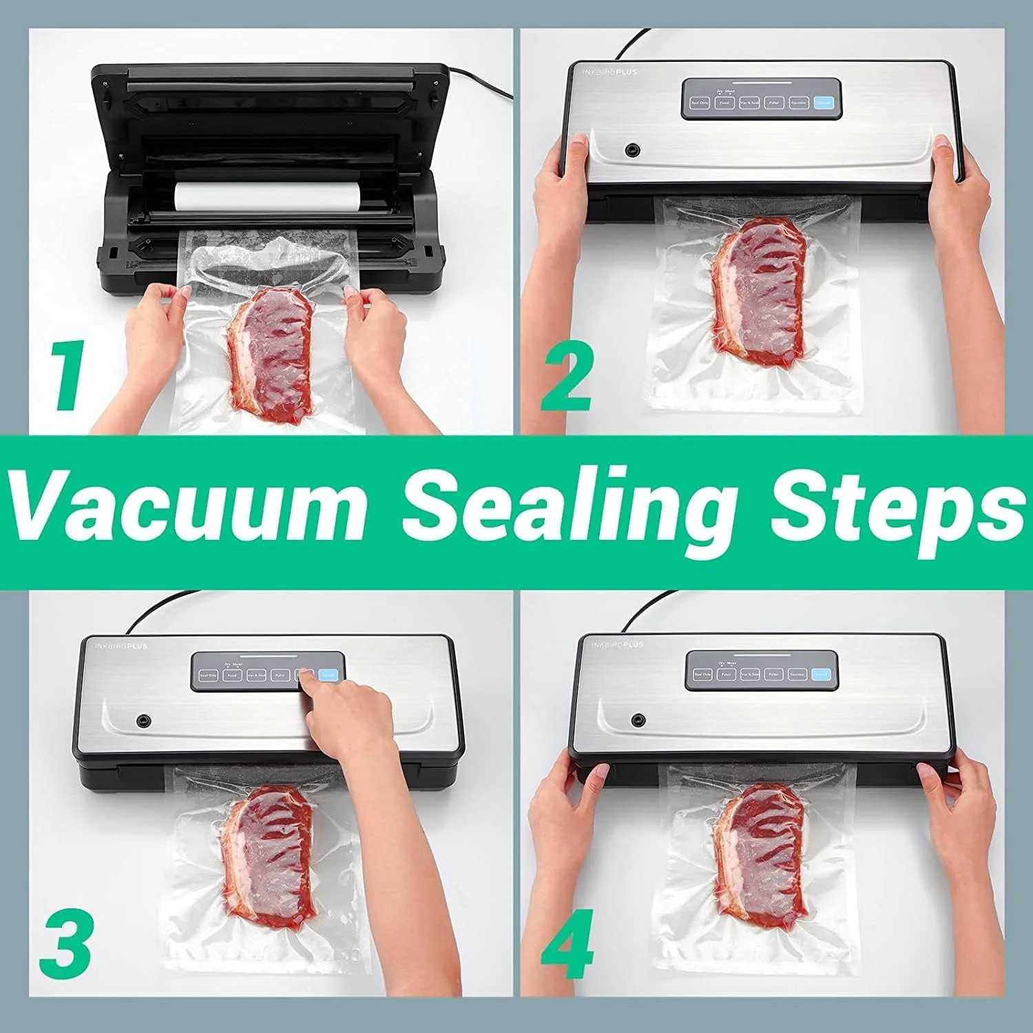 Inkbird Vacuum Sealer Machine Food Storage with Seal Bags and Starter Kit NEW - Image 7