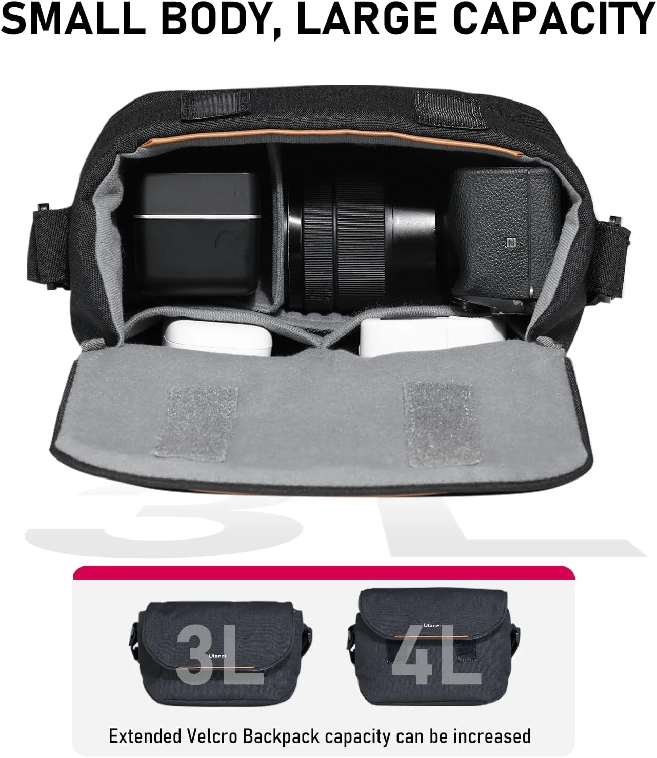 ULANZI Professional Crossbody Camera Bag SLR/DSLR Photography Case 9 x 4.5 NEW - Image 5