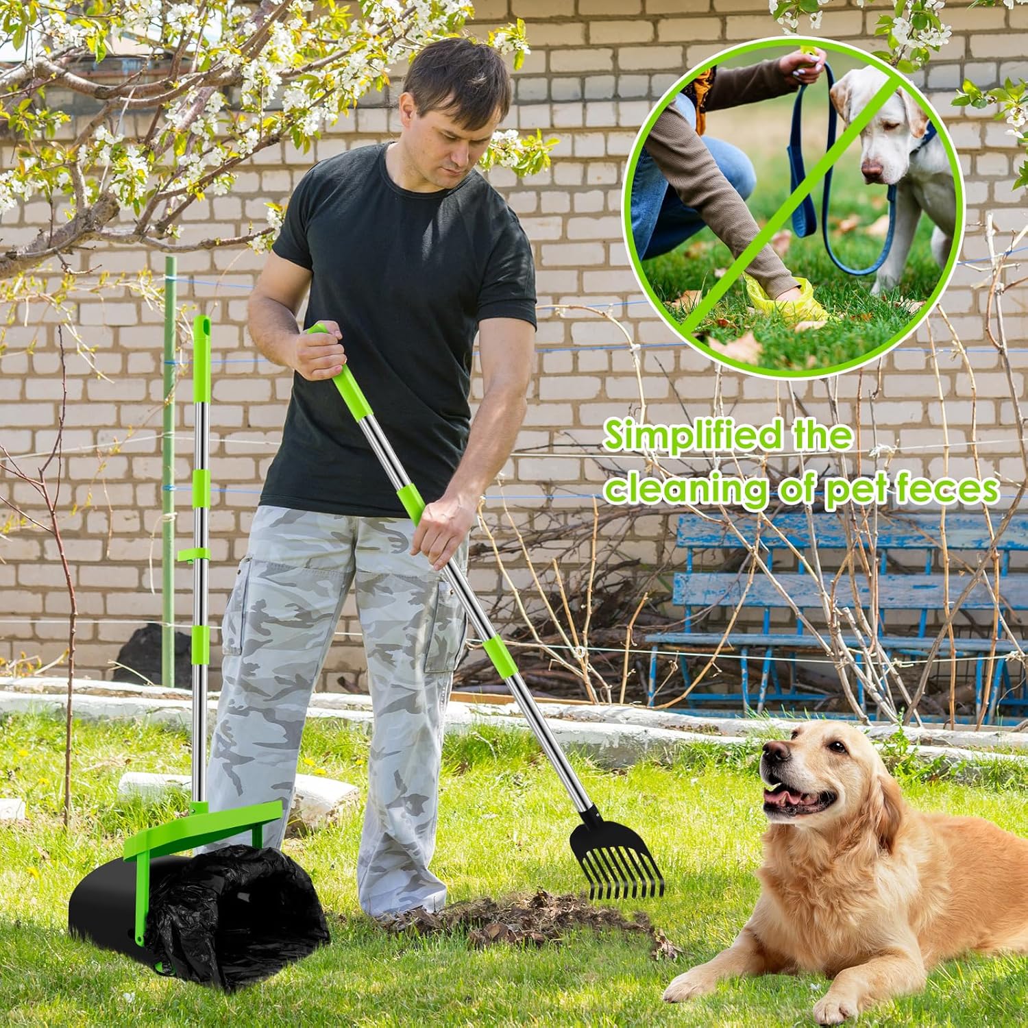 Adjustable Ergonomic Dog Poop Scooper Set with Demonstration - Pooper DEMO - Image 3