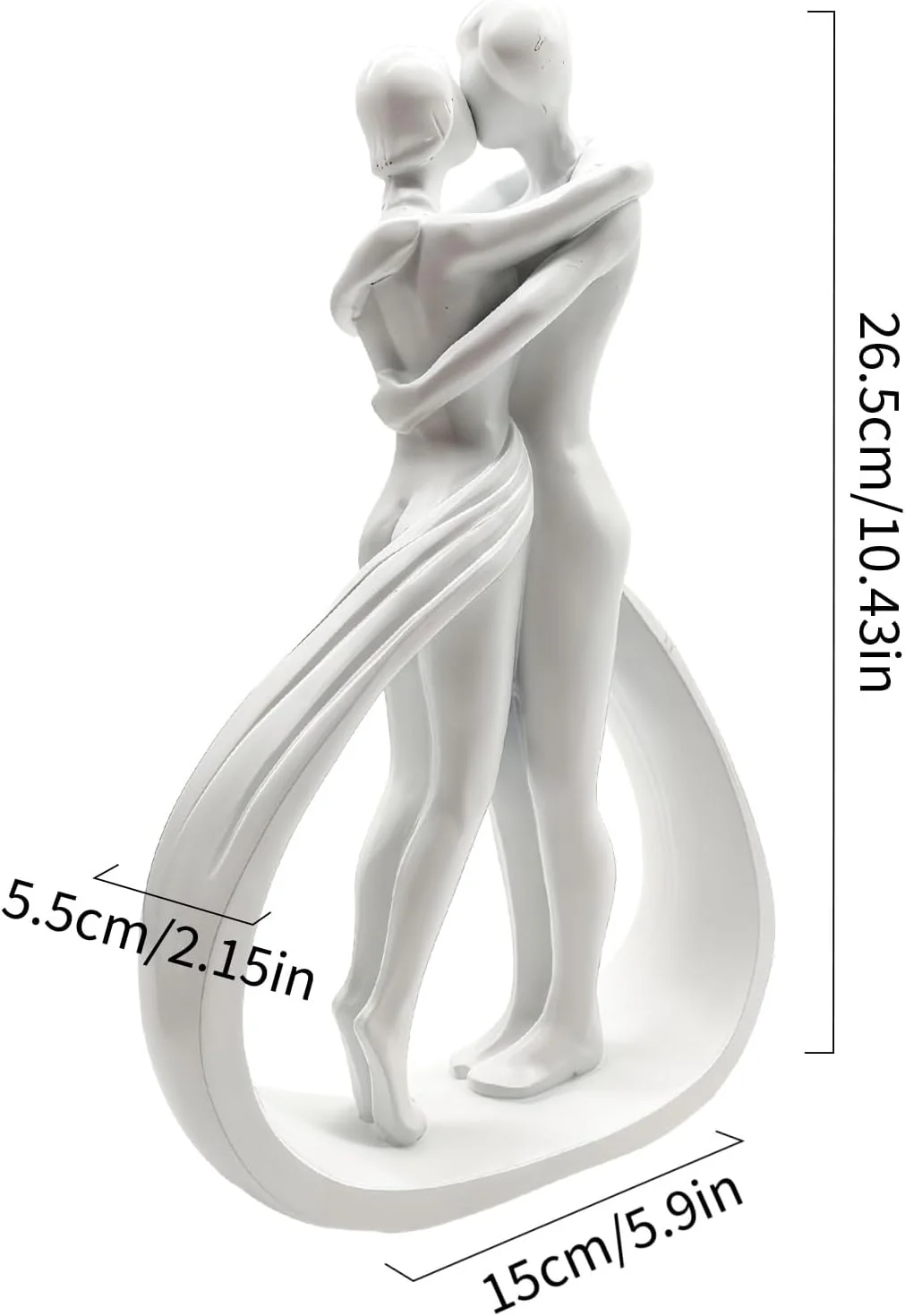 hplifi Embracing Figurines Kissing Couple Figurine Wedding Anniversary NEW - Image 2