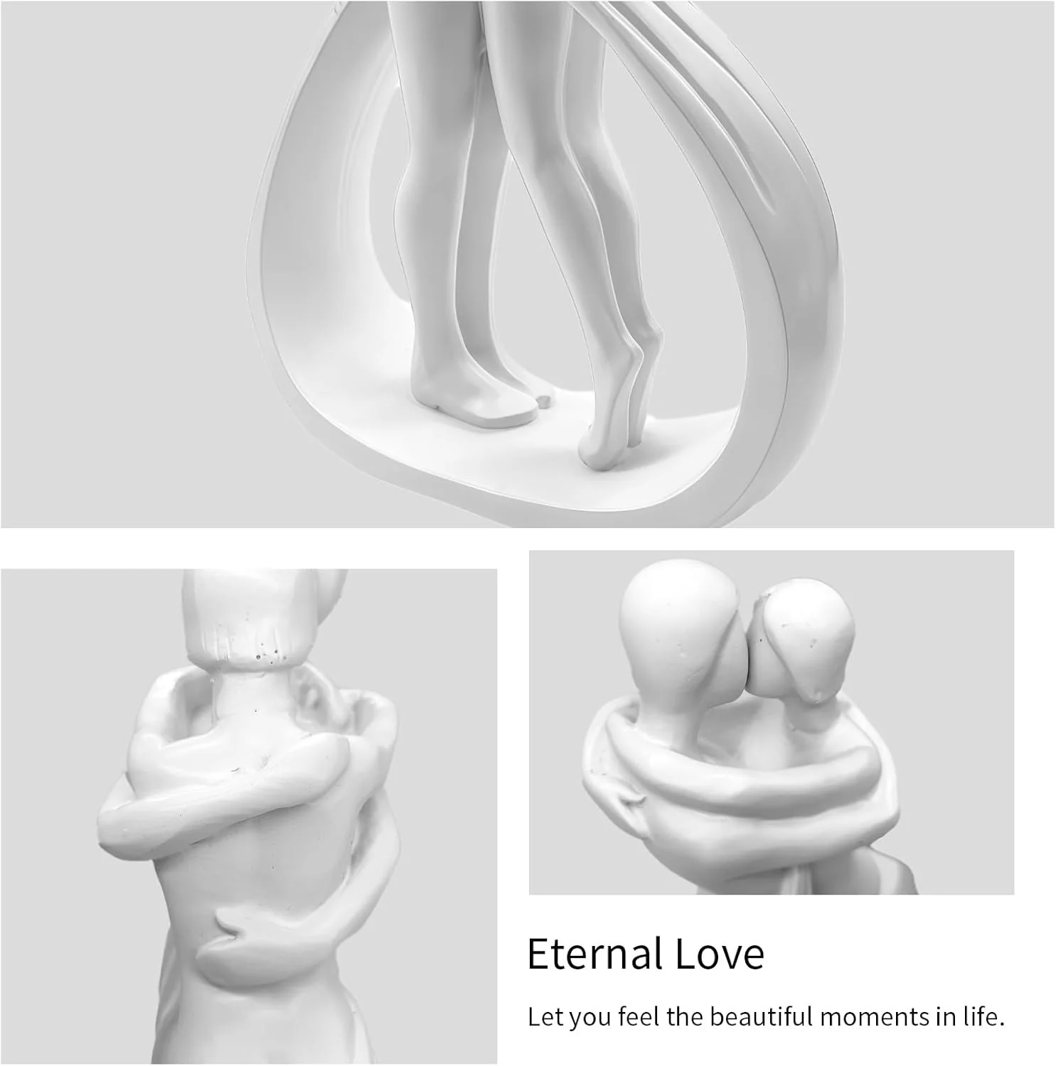 hplifi Embracing Figurines Kissing Couple Figurine Wedding Anniversary NEW - Image 3