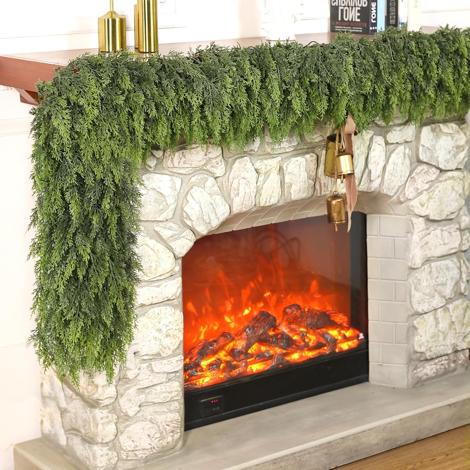 Realistic Artificial Garlands Green Cedar Garland with 238 Lifelike NEW - Image 3