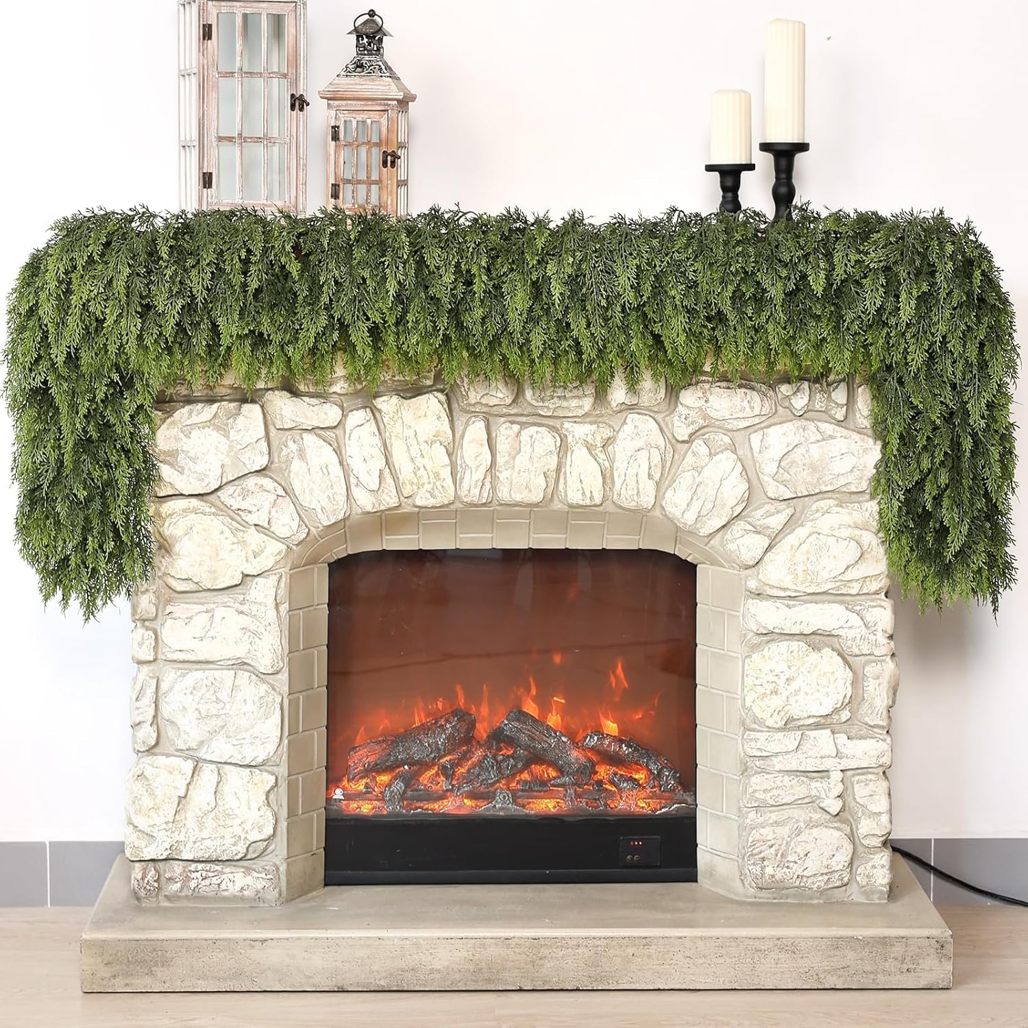 Realistic Artificial Garlands Green Cedar Garland with 238 Lifelike NEW - Image 7