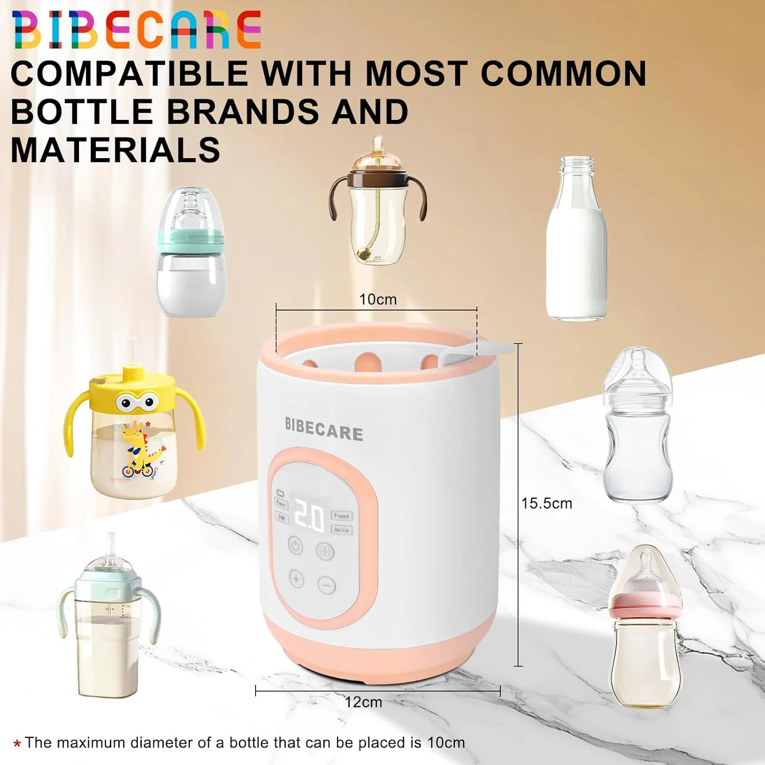 BIBECARE Baby Fast Bottle Warmer for Breastmilk & Formula with Timer Pink NEW - Image 6