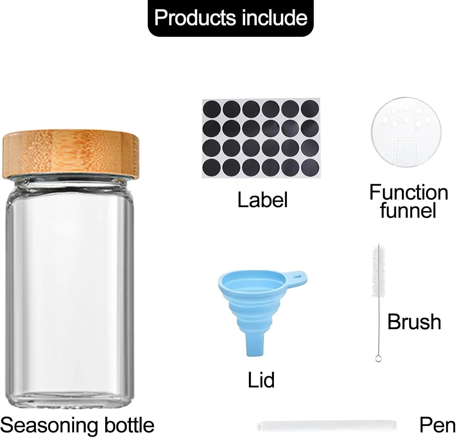 Transparent Glass Storage Jars with Bamboo Lids, 120ml, 12-Pack Size 120ml NEW - Image 2