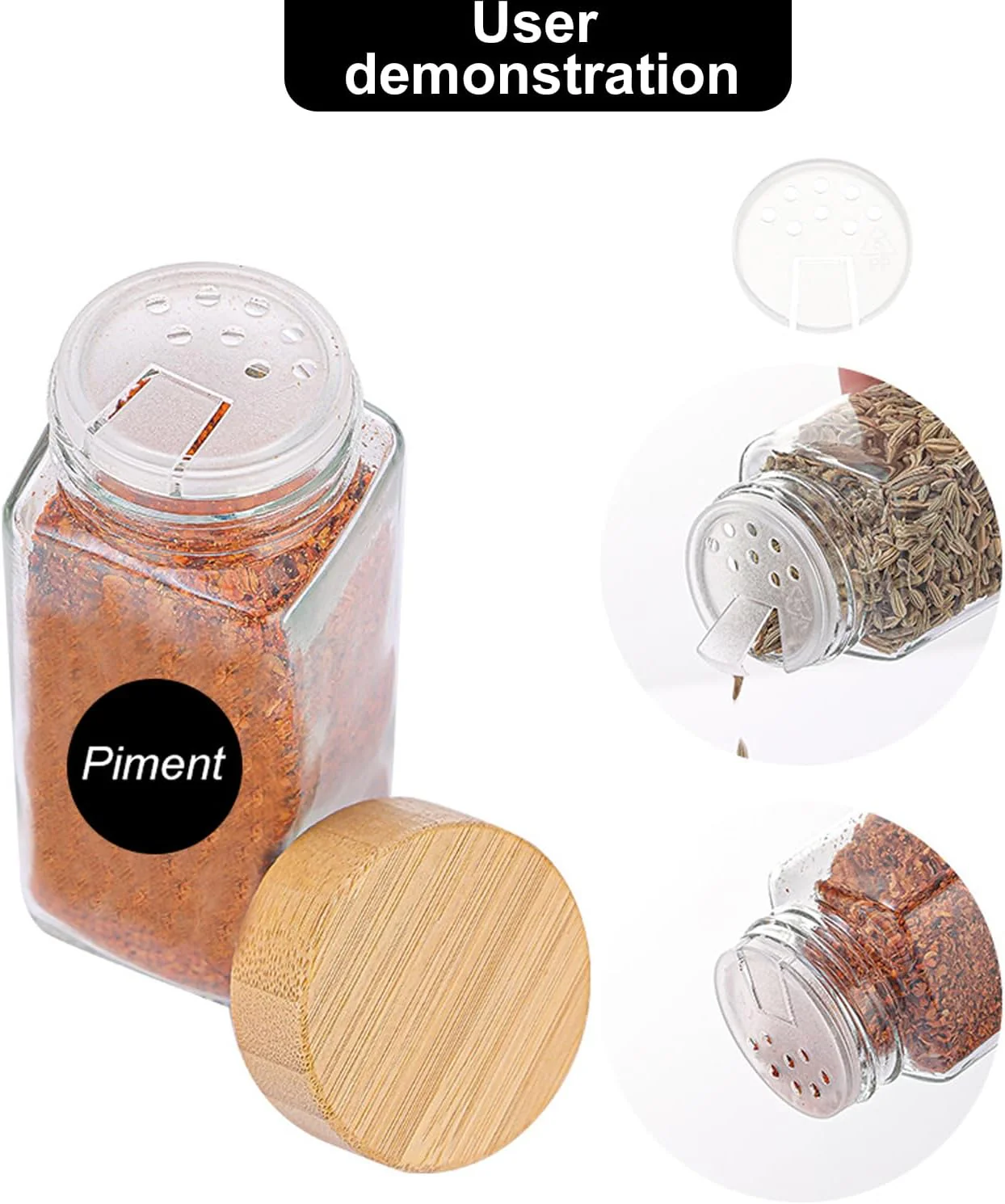 Transparent Glass Storage Jars with Bamboo Lids, 120ml, 12-Pack Size 120ml NEW - Image 5