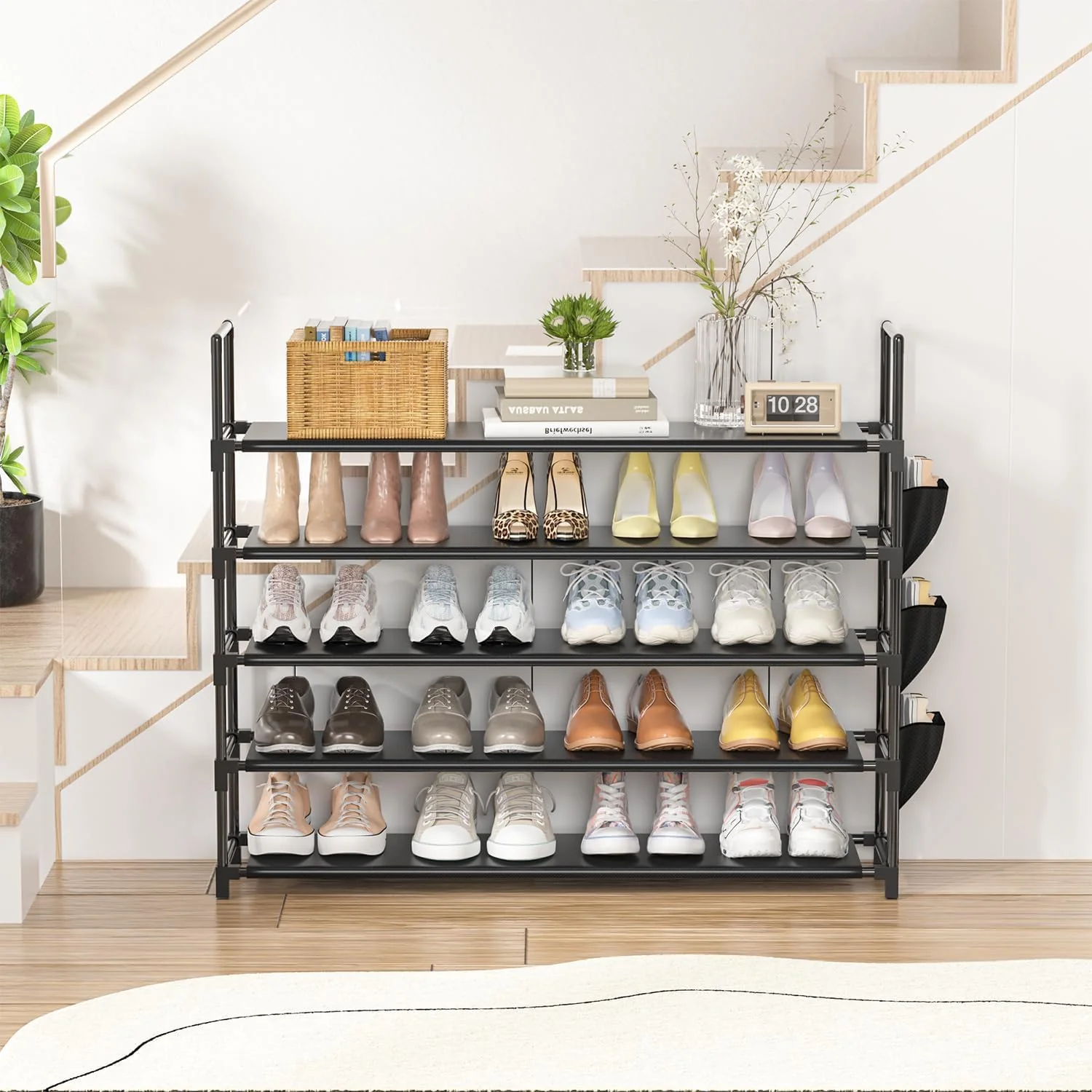 OYREL 5 Tier Free Standing Shoe Organizer Rack Storage 20-25 Pairs Black DEMO - Image 4