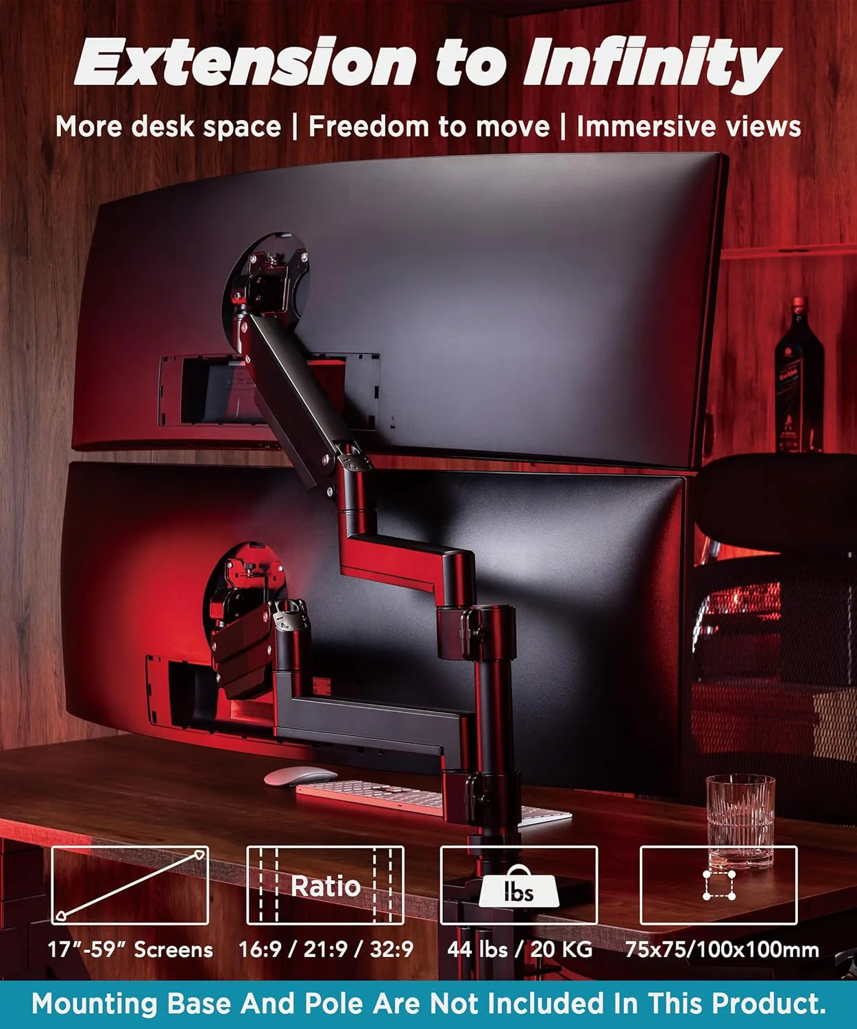 ULTRARM Heavy Duty Black Monitor Mounting Arm Accessory for Desktops NEW - Image 3