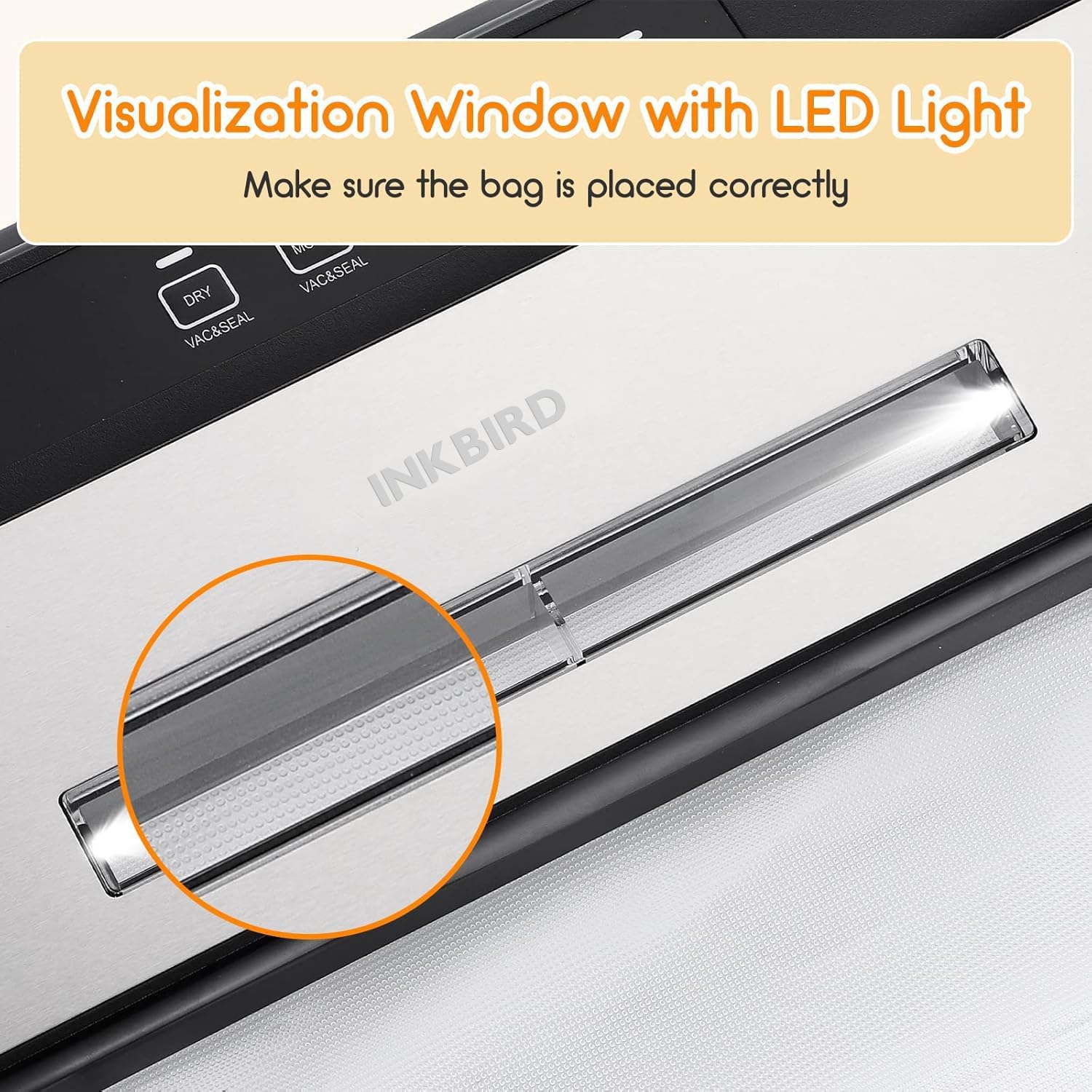 Inkbird Food Vacuum Sealer Machine Sealing Time Display Strong Suction DEMO - Image 5