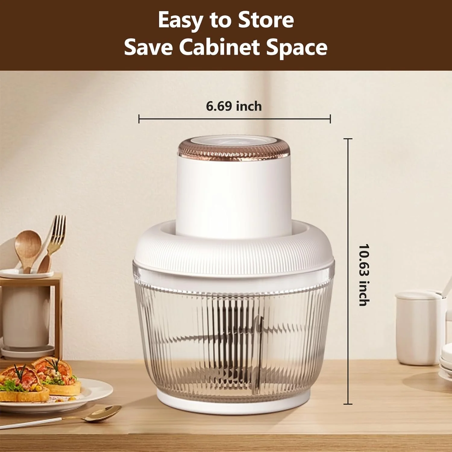 KAWU 300W Powerful Electric Food Processor with Meat Grinder Glass Bowl DEMO - Image 8