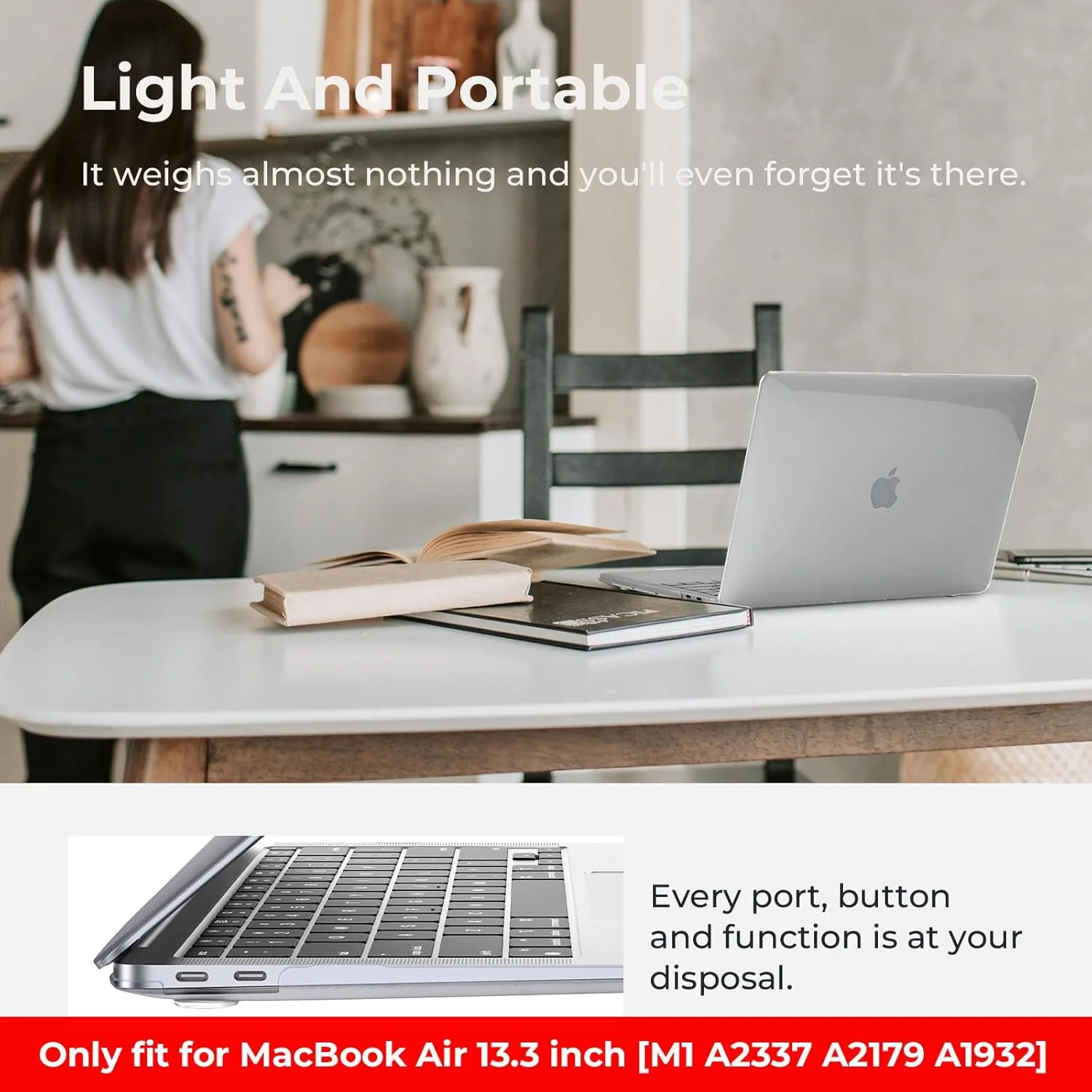 EooCoo Crystal Clear Hard Case Shell for MacBook Air 13 inch Laptop NEW - Image 3