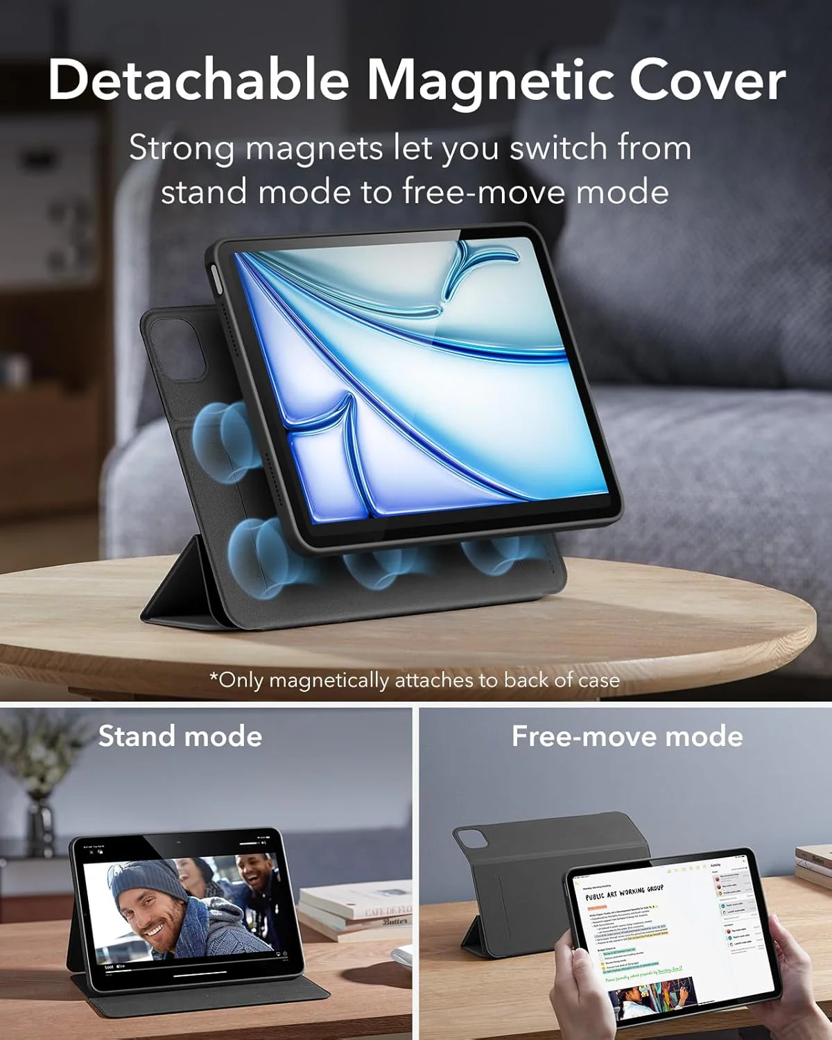 ESR iPad Cases Air 11 Inch Protective Case for 5th/4th Gen Tablets, Black NEW - Image 4
