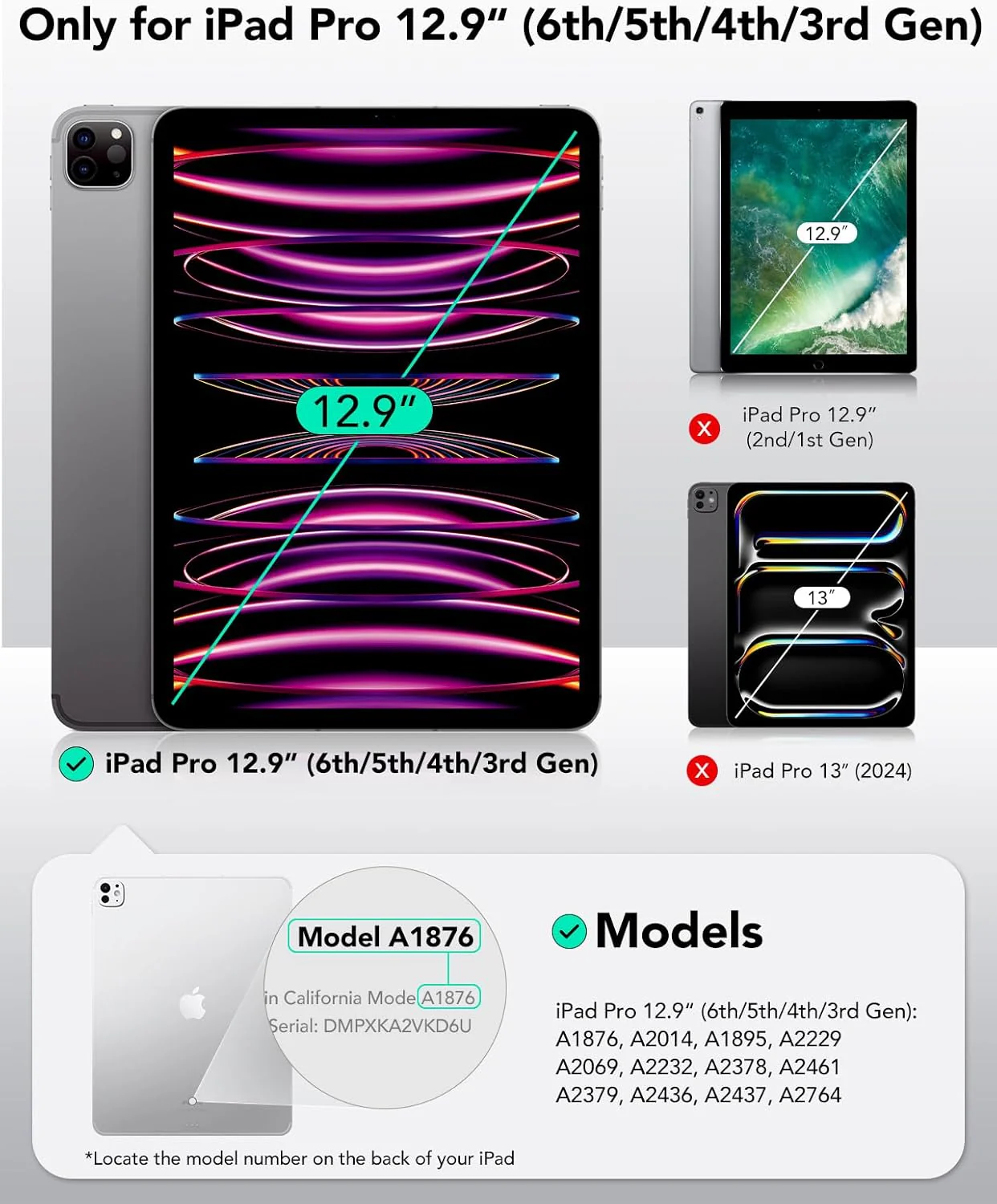 ESR Tempered Glass Screen Protector for iPad Pro 12.9 (2022-2018) Armorite NEW - Image 2