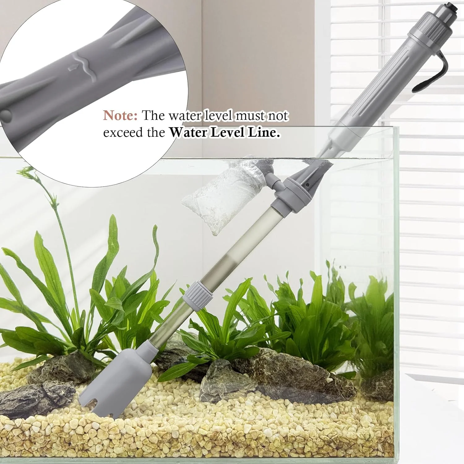 Dirvin Aquarium Cleaners Vacuum Gravel Cleaner Battery Fish Tank Water NEW - Image 7