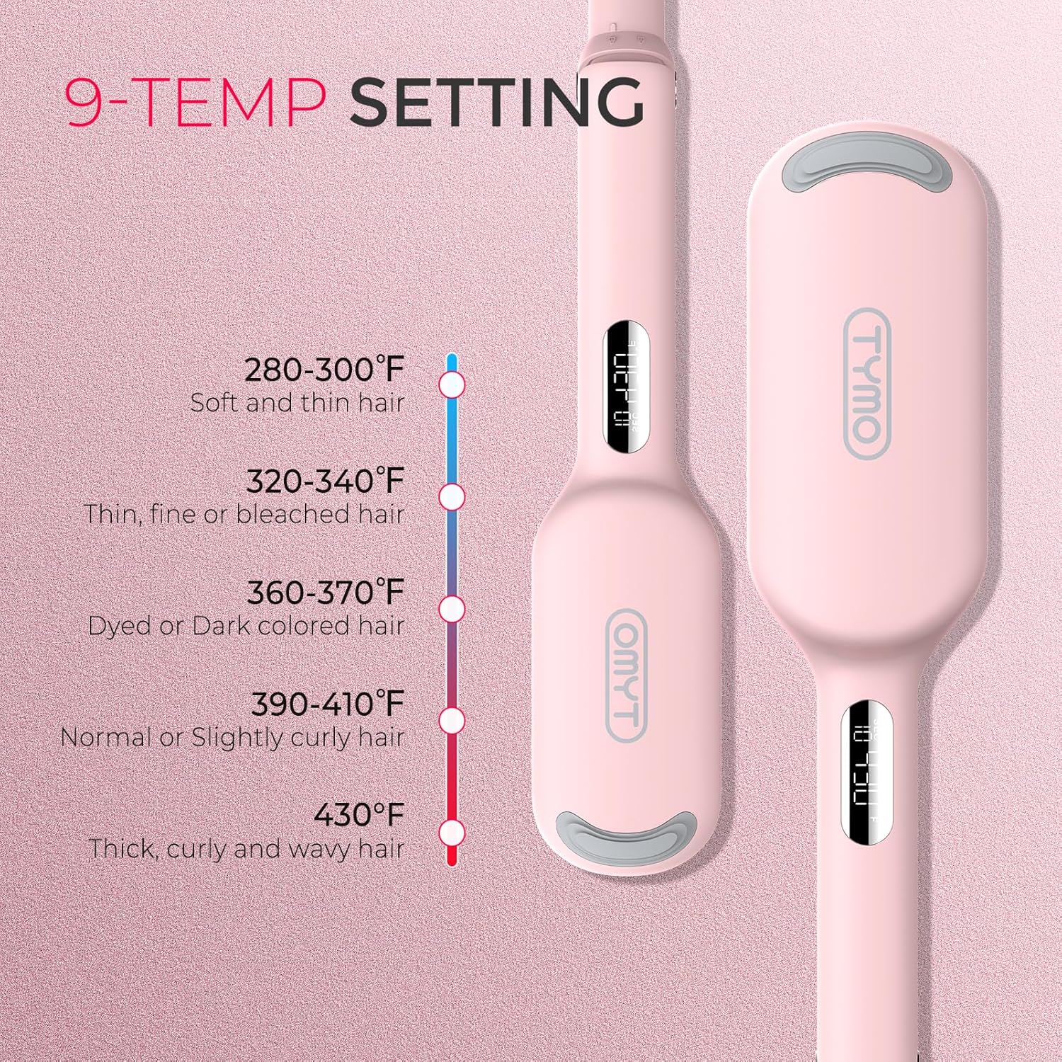 TYMO 32mm Wavers Hair Crimper Waver Tool for Beach Waves Ionic Tourmaline NEW - Image 7