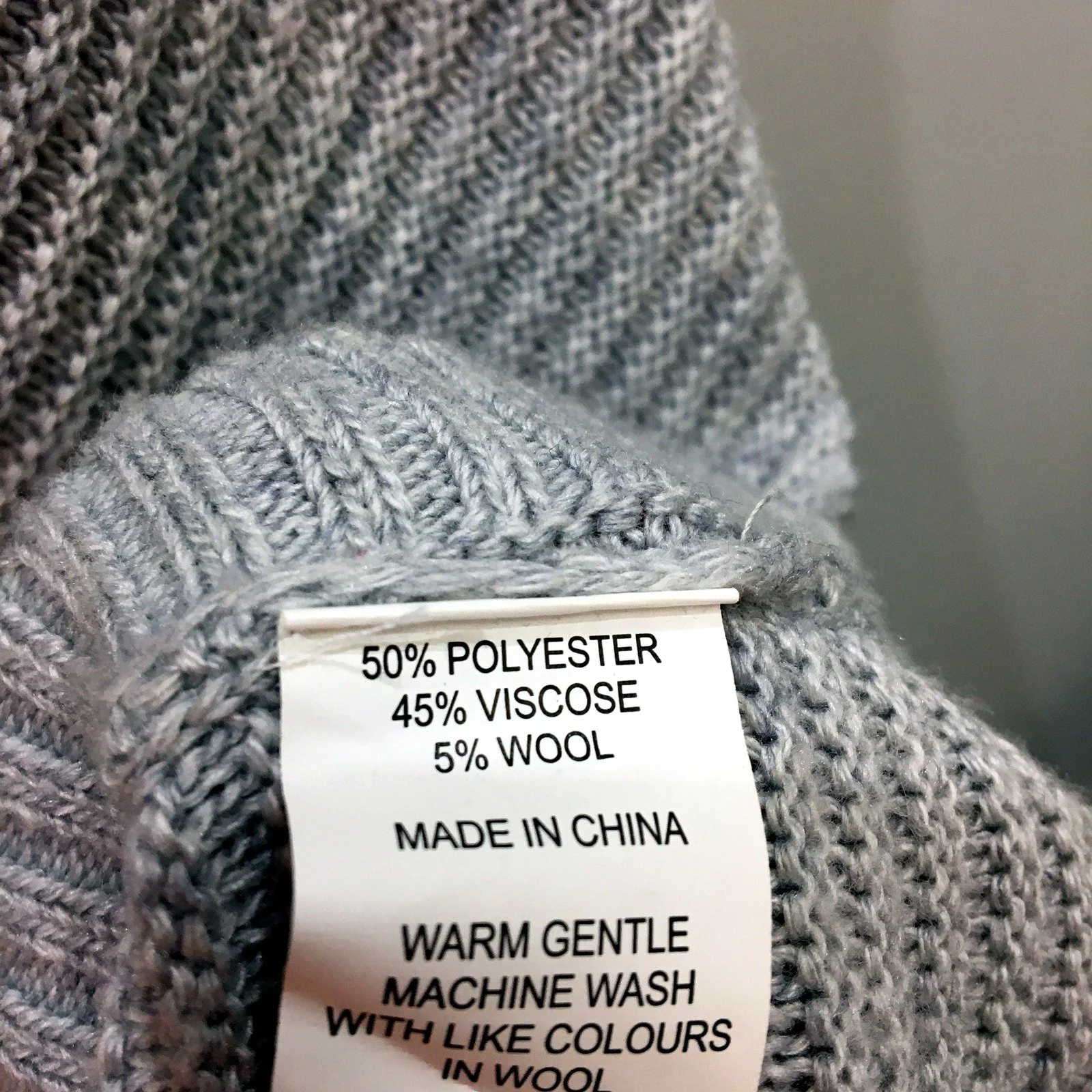 Regatta Womens Pullover Poncho Gray Knit Wool Viscose Polyester Size L/XL - Image 3