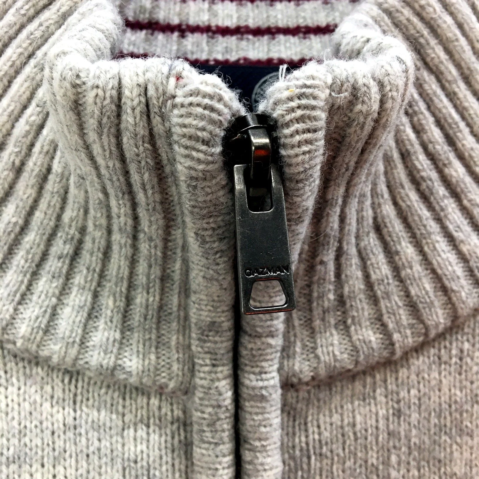 Gazman Mens Gray Striped Turtleneck Pullover Sweater - Size L - Image 3