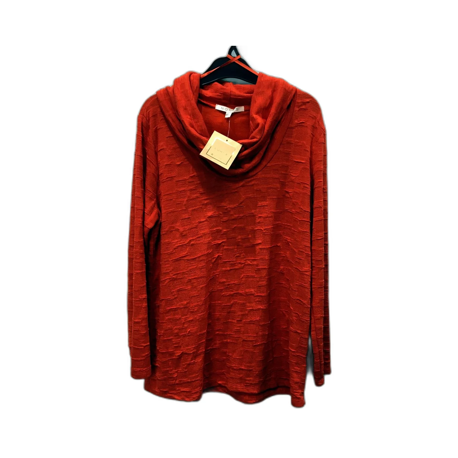 NONIB Womens Long Sleeve Roll Neck Textured Knit Top Pureed Pumpkin Size NEW