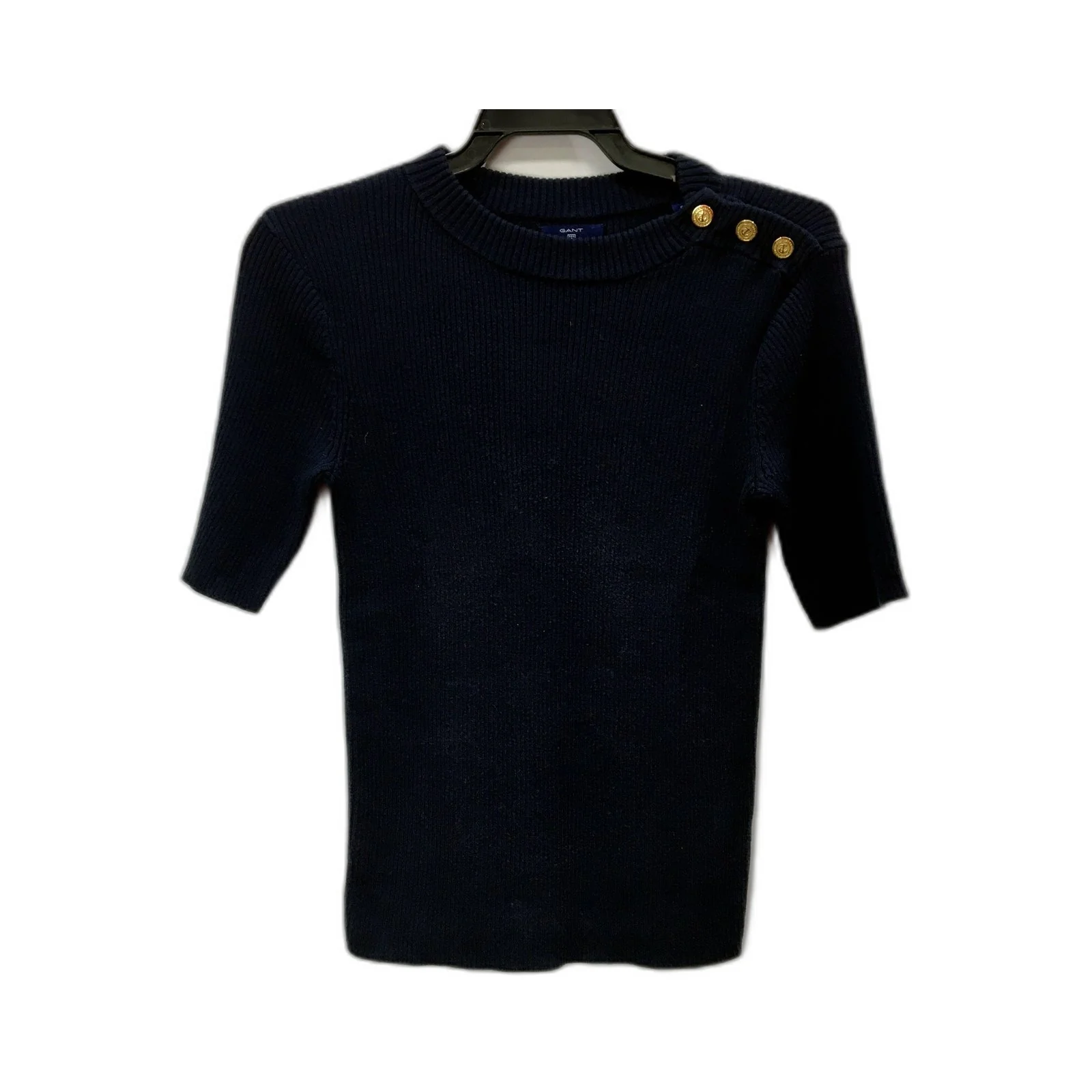Gant Womens Navy Blue Pullover Sweater Knit Cotton Crew Neck Size Small NEW