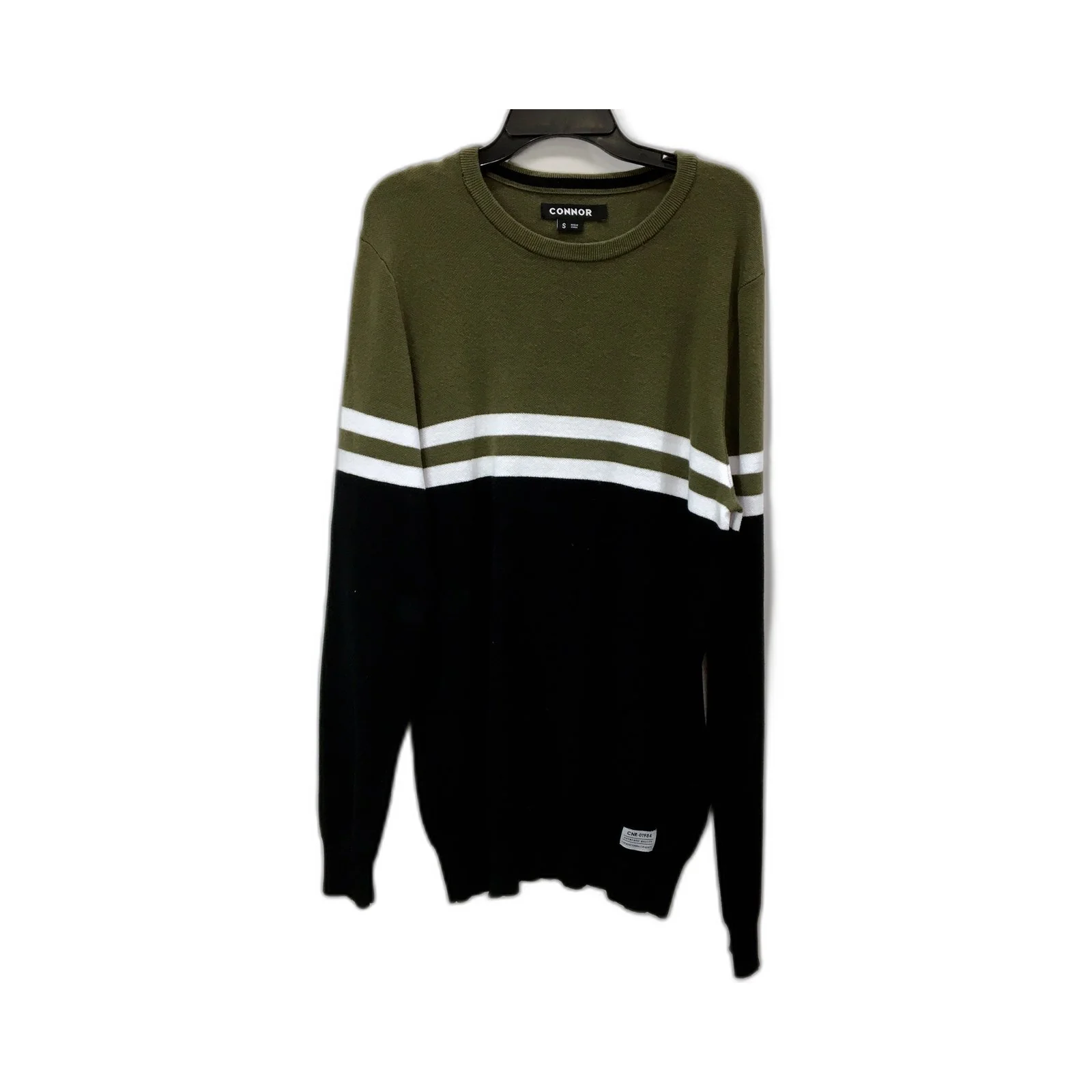 Connor Mens Colorblock Pullover Sweatshirt Olive Multi Color Size S
