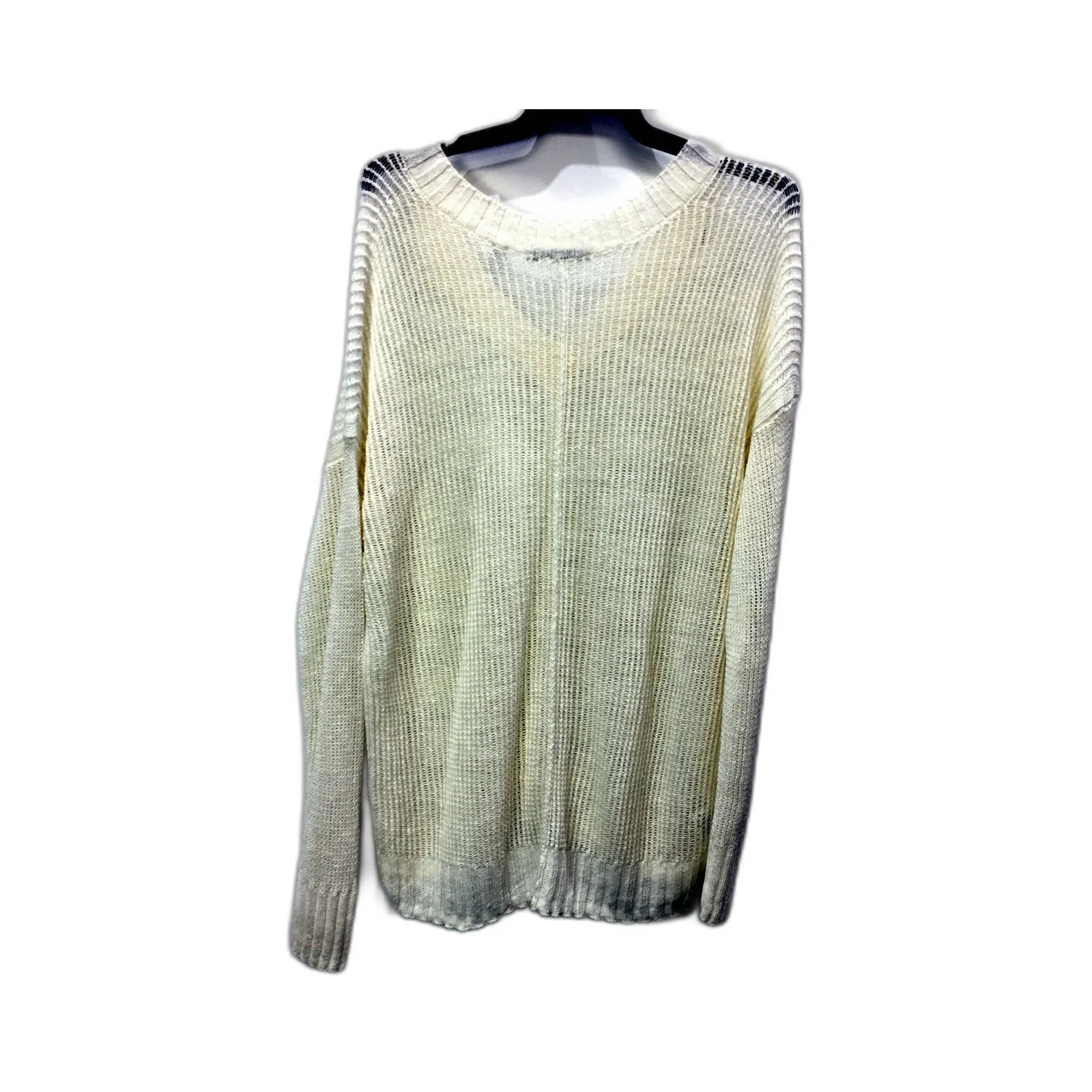Country Road Womens Ribbed Knit Pullover Sweater in Cream, Small Size - Image 2