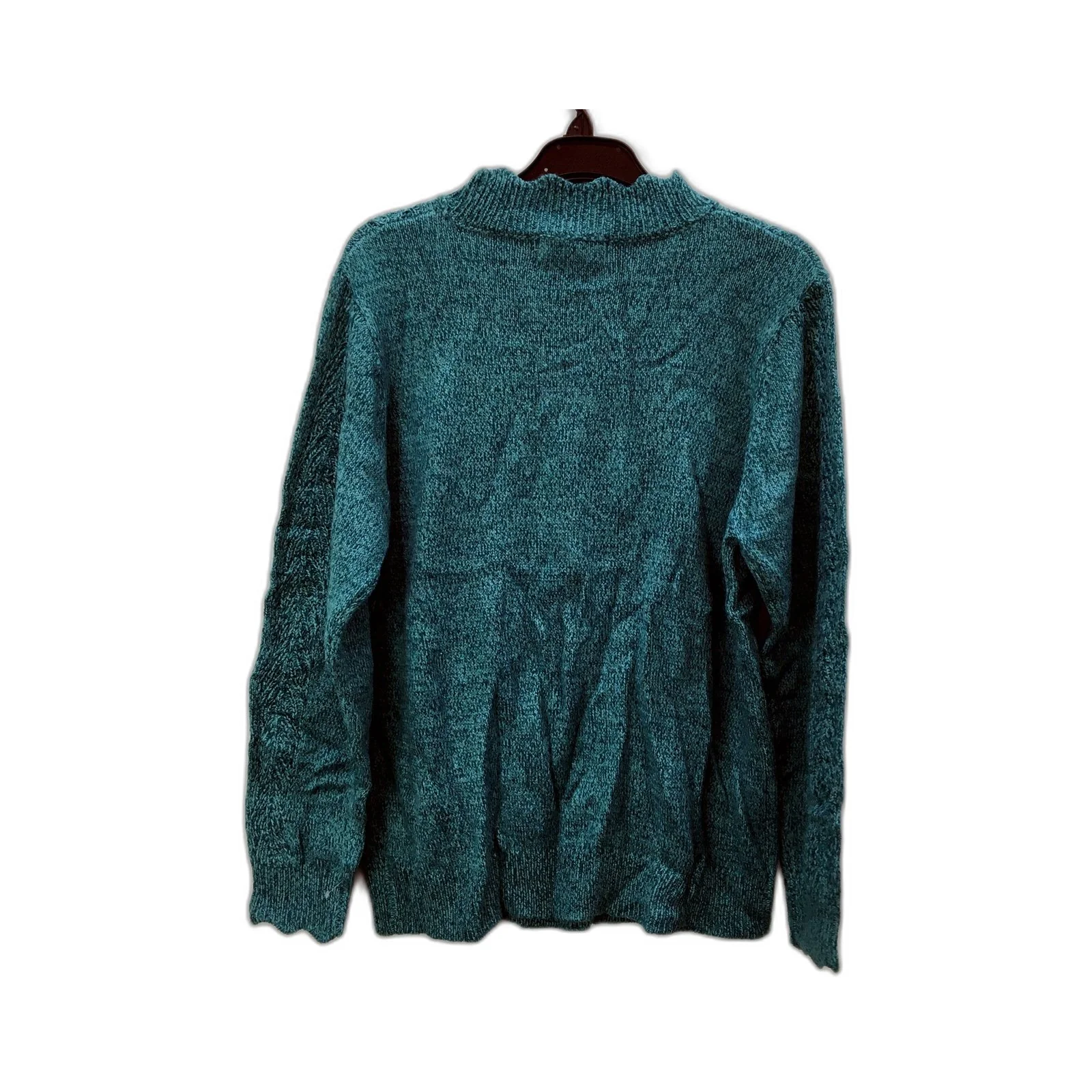 Honour Womens Teal Pullover Acrylic Knit Comfortable Sweater Size 14 NEW - Image 2