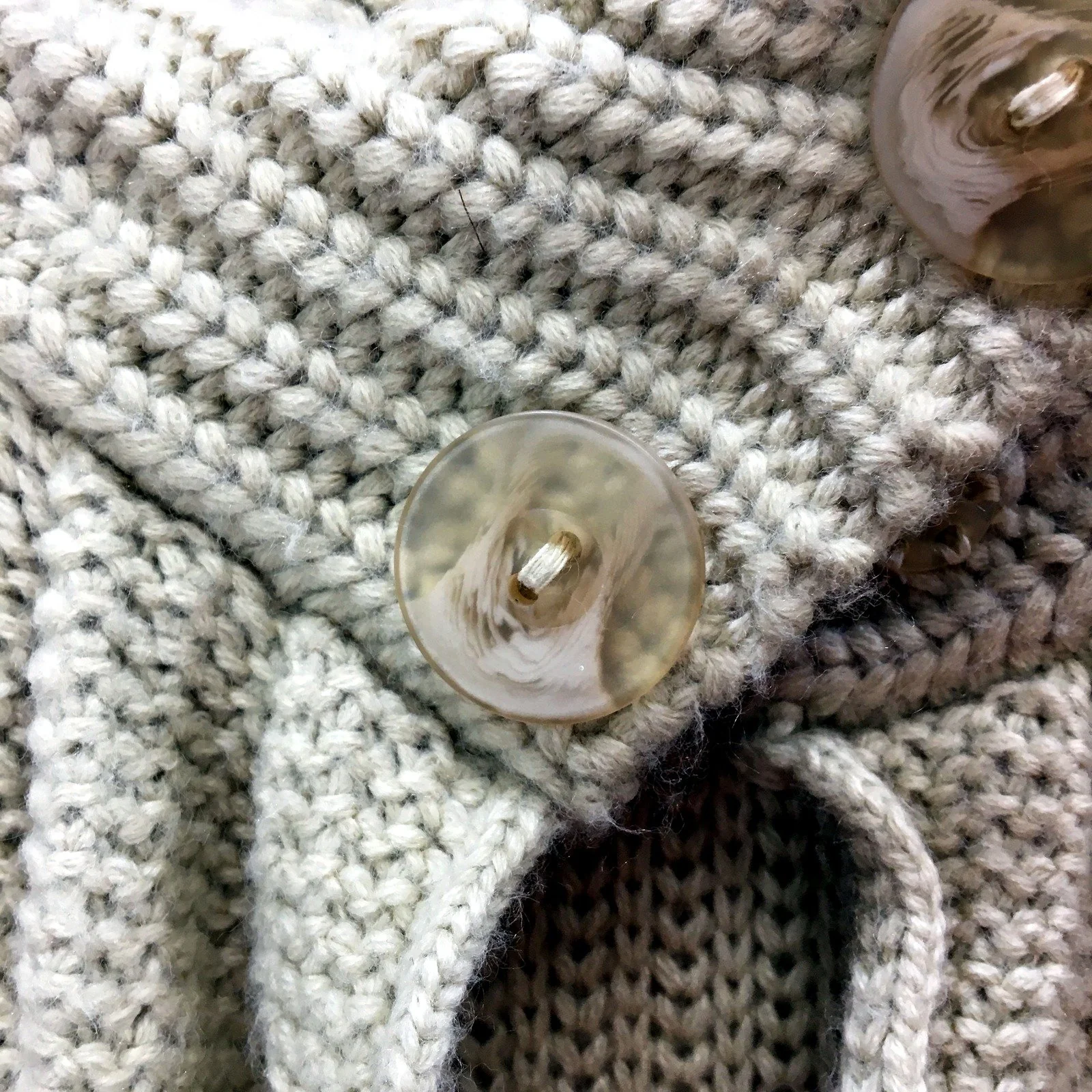 Suzanne Grae Womens Cowl Neck Button Pullover Sweater in Beige, Size M - Image 6