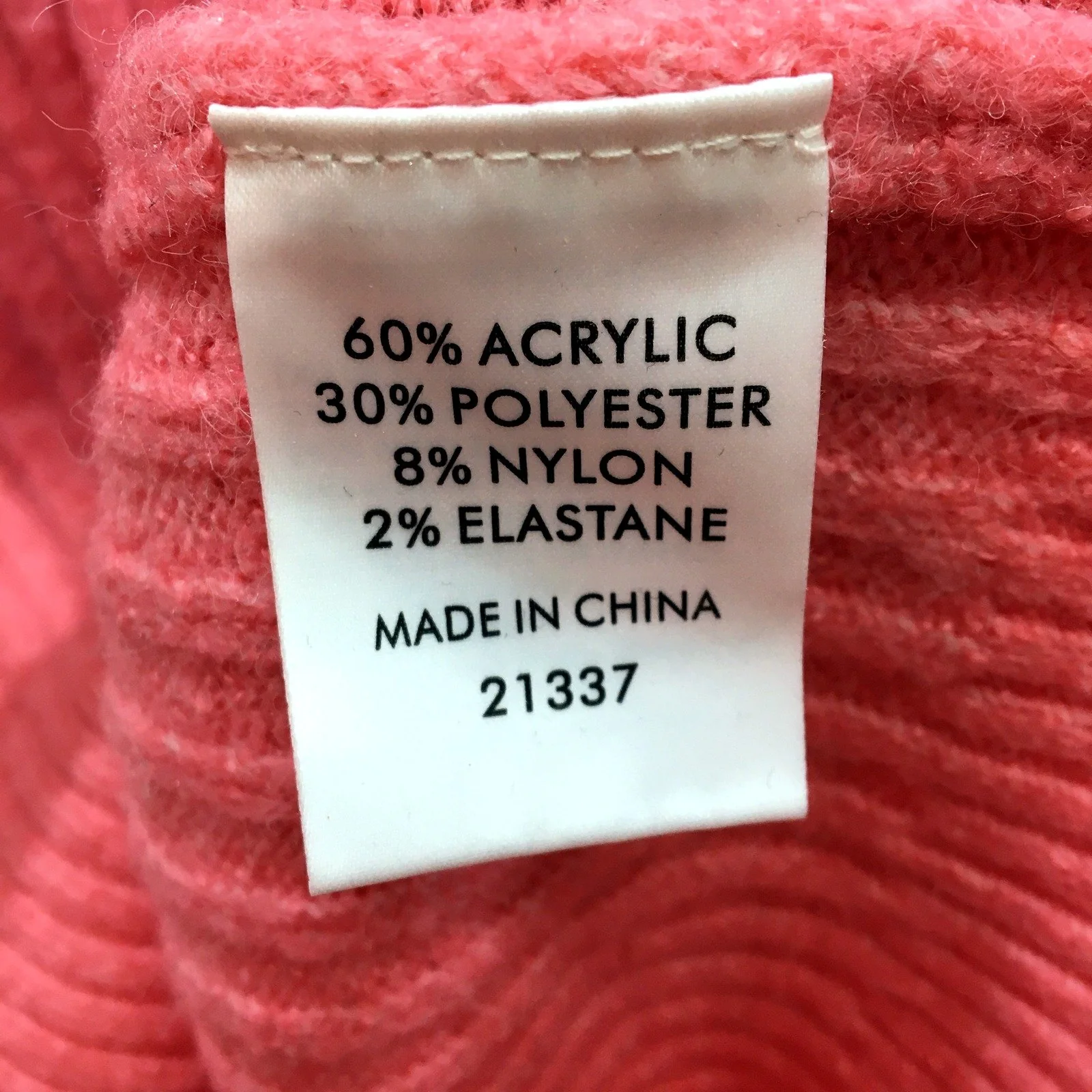 Ribbed Knit V-Neck Pullover Sweater Womens in Pink, Size M NEW - Image 3