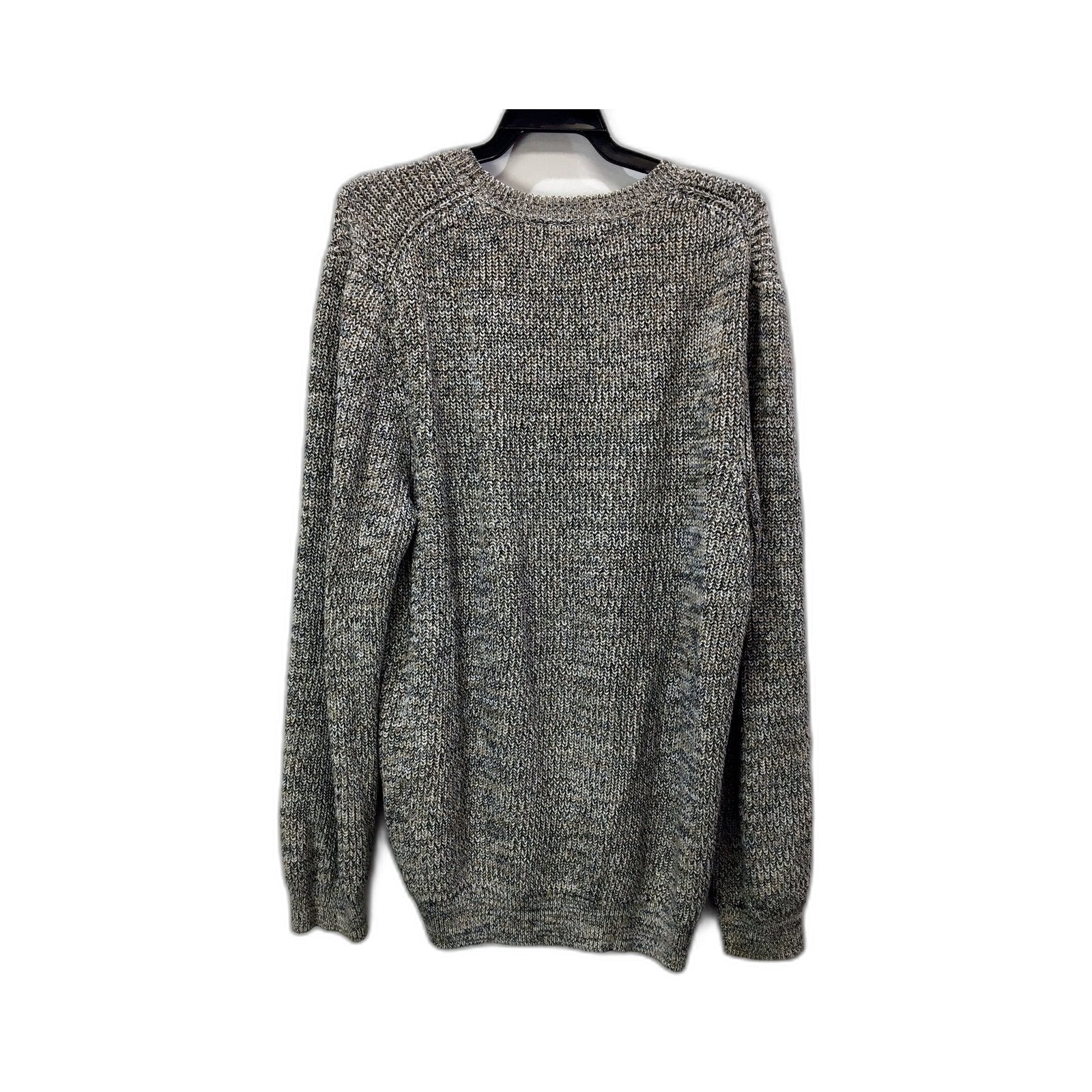 French Connection Mens Marled Knit Pullover Sweater in Gray/Beige, Size M NEW - Image 2