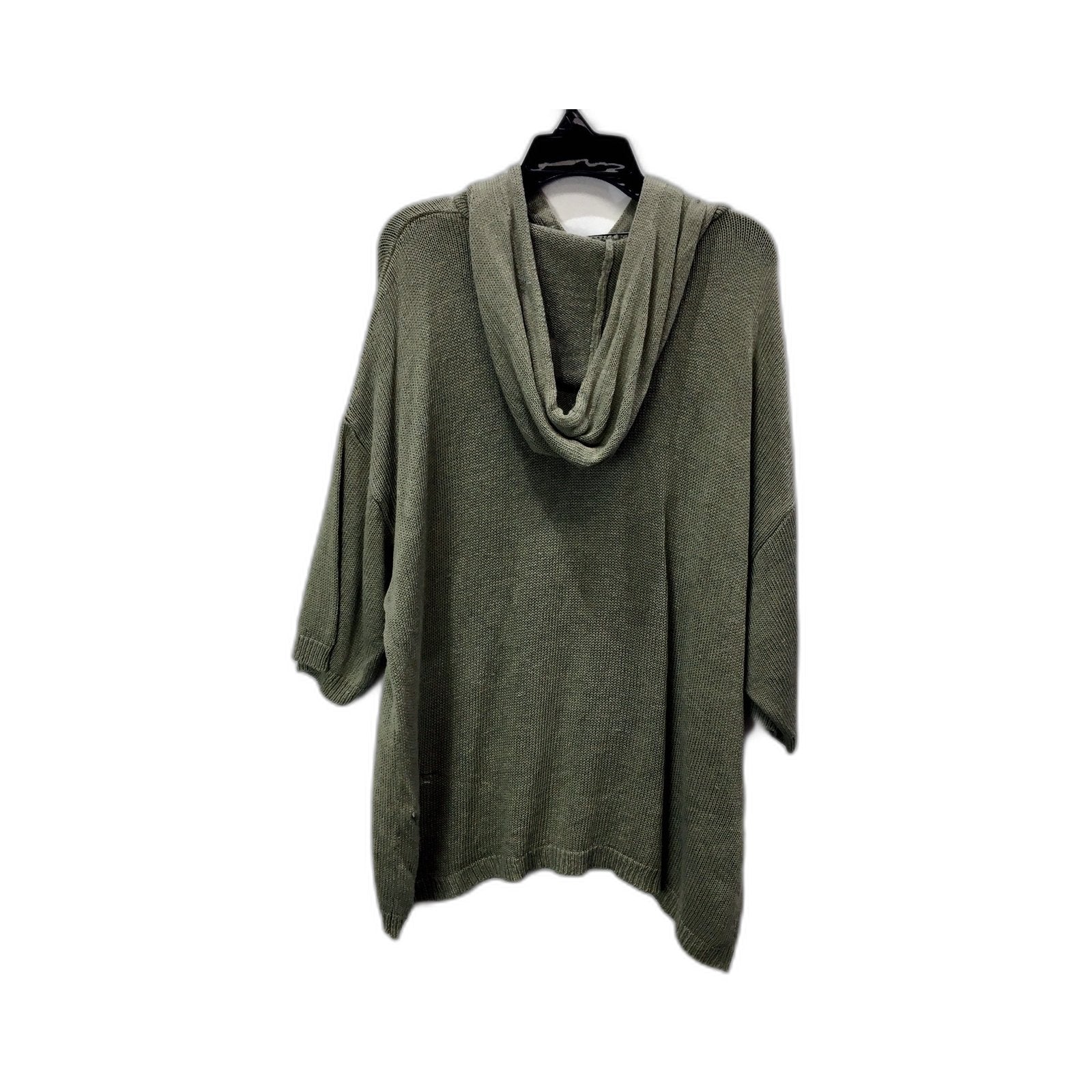 Zara Womens Olive Green Cowl Neck Cotton Pullover Sweater Size S - Image 2