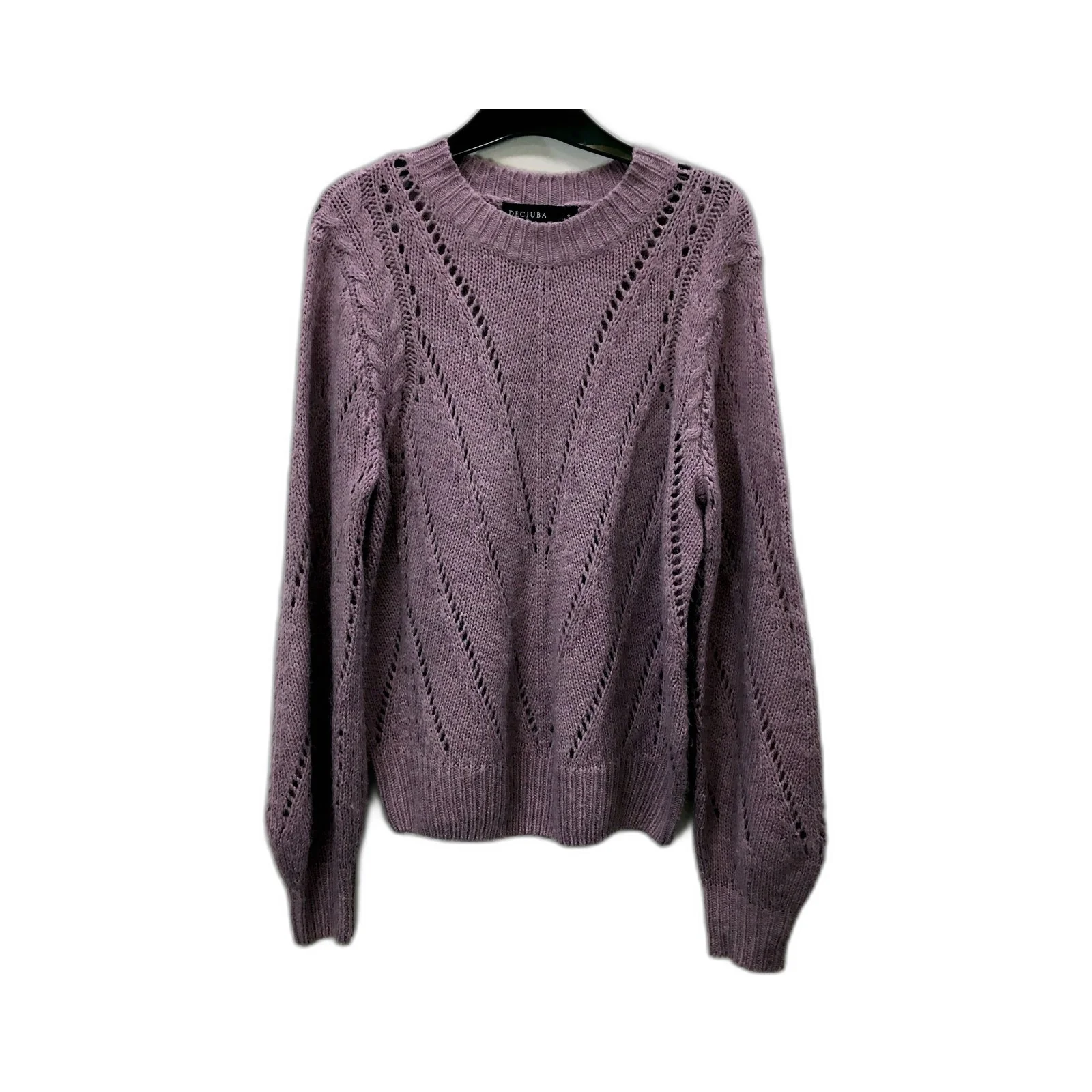 Deciuba Womens Lavender Knit Pullover Sweater Cozy Comfort Soft Warm Size S