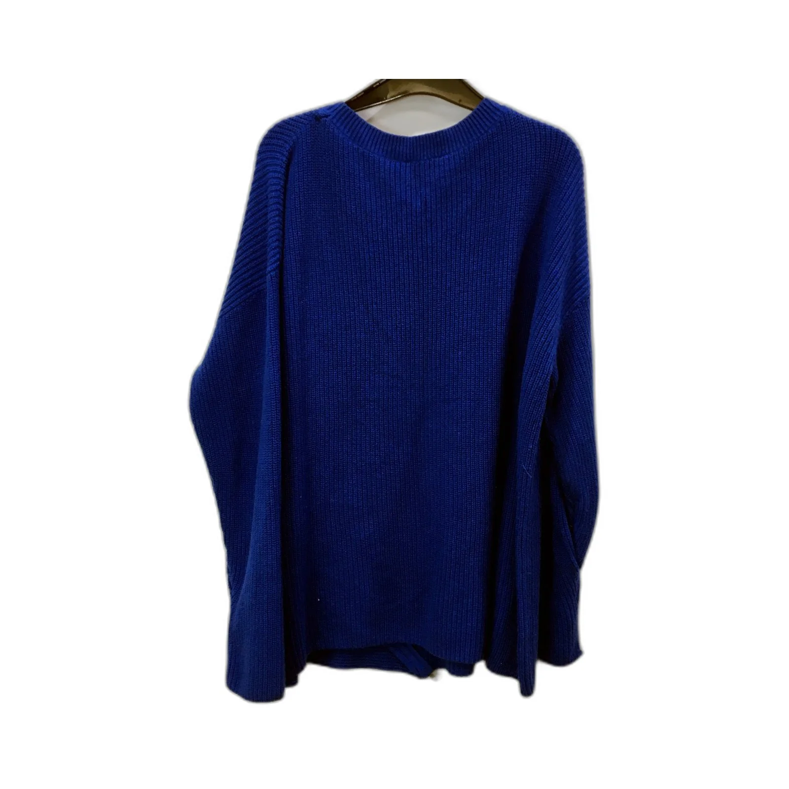 Wayne Cooper Womens Blue Knit Pullover Sweater with Zipper detial, Size L - Image 2