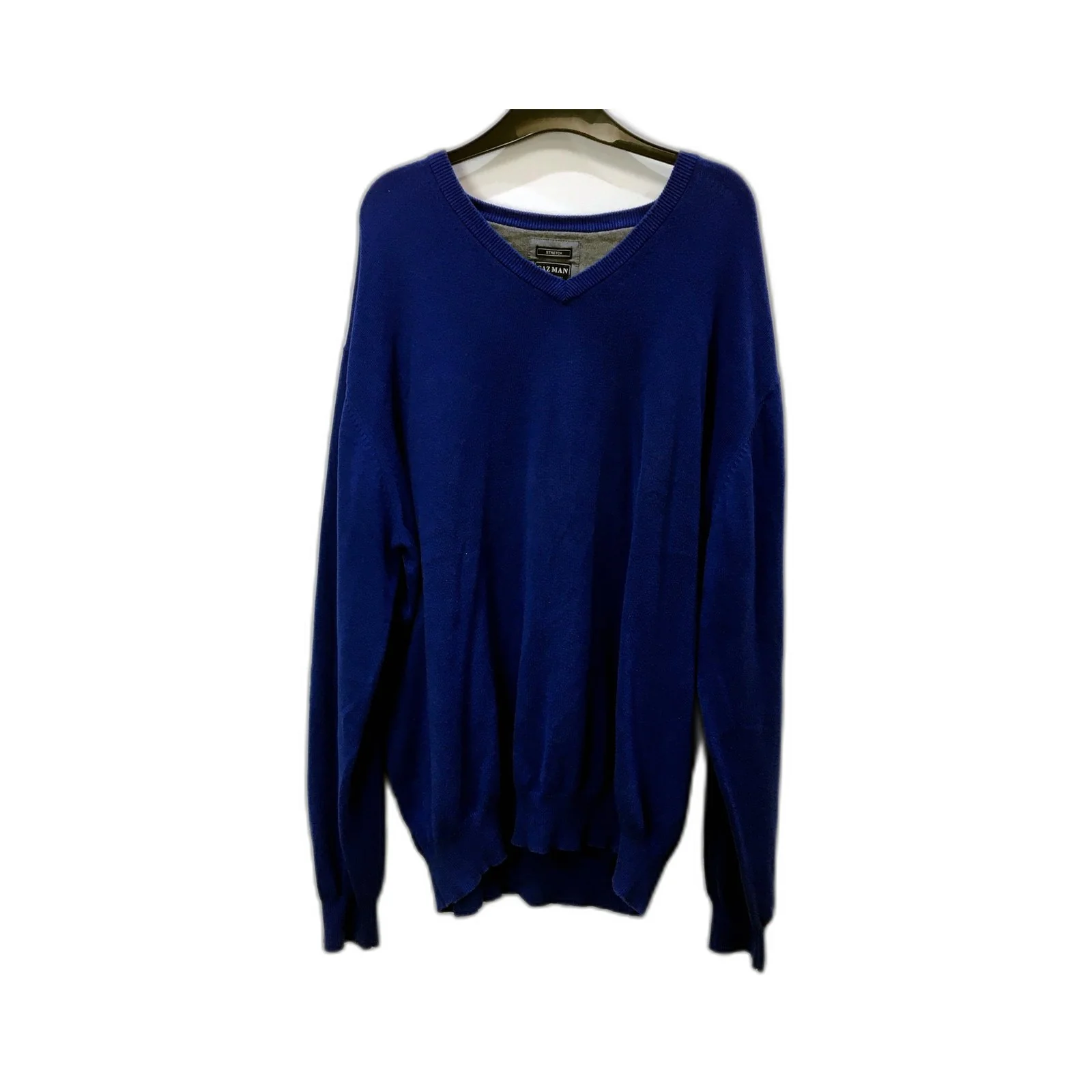 Gaz Man Mens Blue Pullover Sweater Soft Cotton Stretch Comfortable Size XL