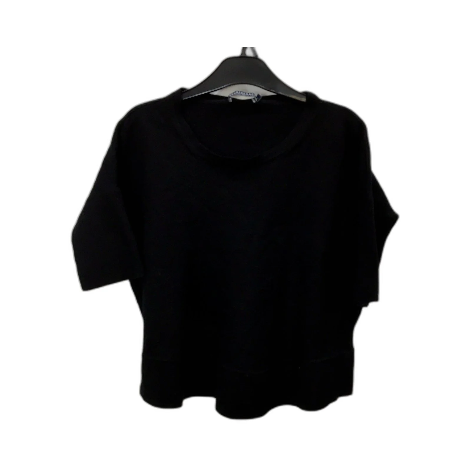Sportscraft Womens Merino Wool Pullover Cropped Sweatshirt Black Size L