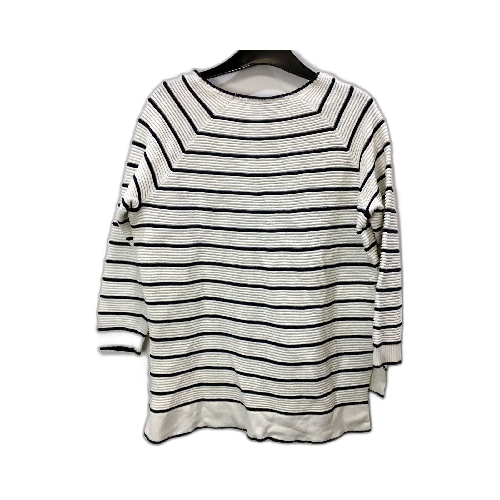 French Connection Womens Striped Pullover Sweater Cotton Black and White Size S - Image 2