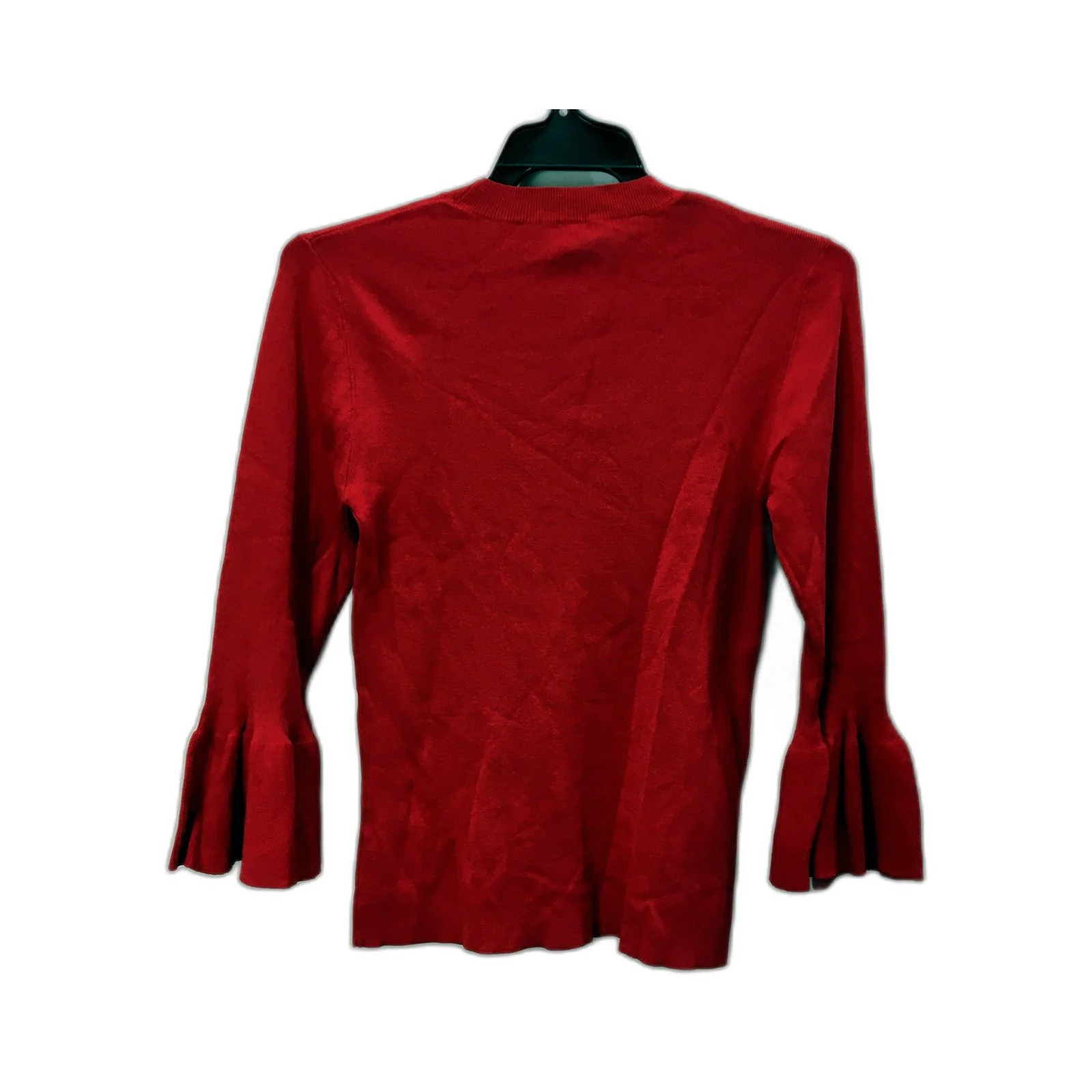 Cue Womens Bell Sleeve Pullover Sweater in Red Viscose Nylon, Size M NEW - Image 2