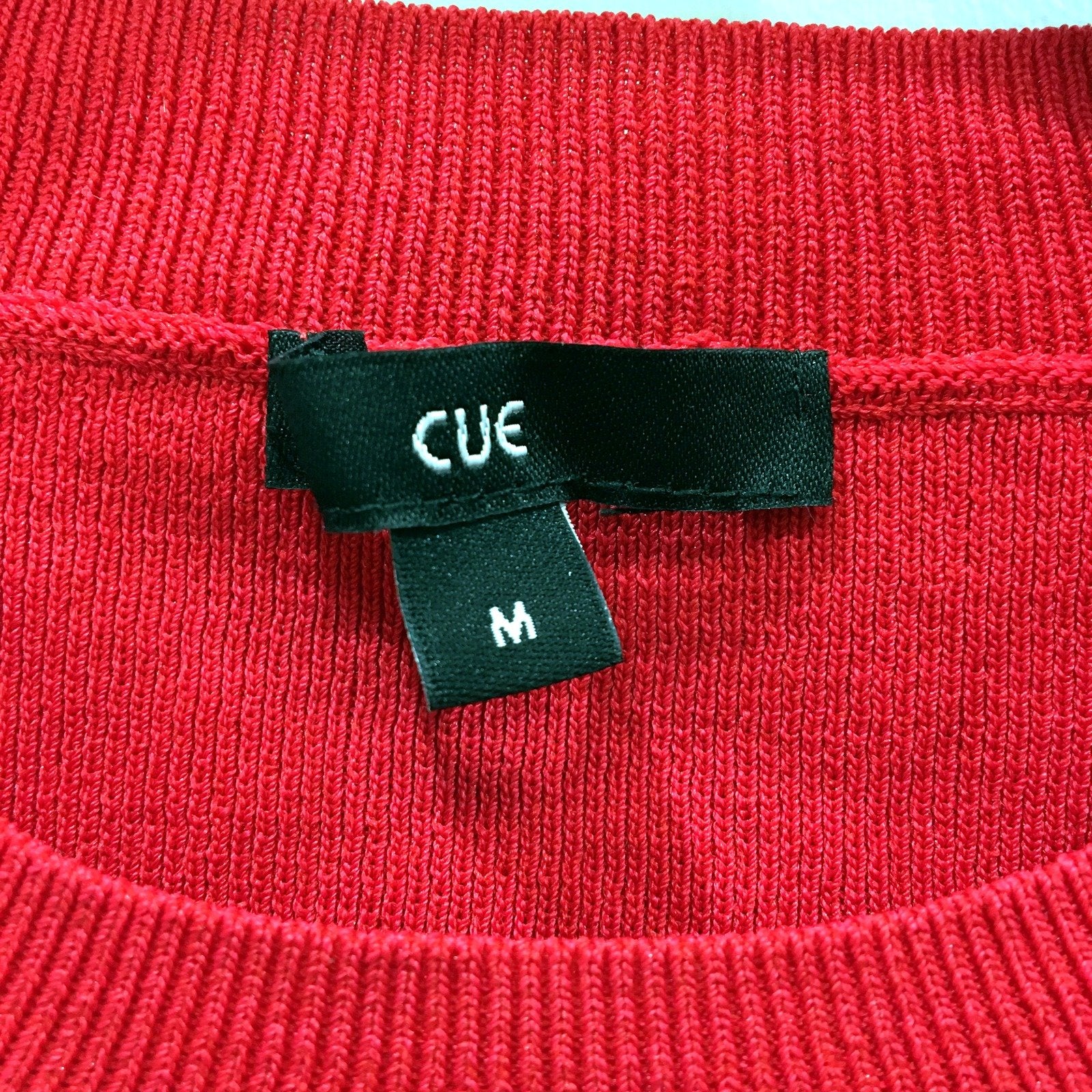 Cue Womens Bell Sleeve Pullover Sweater in Red Viscose Nylon, Size M NEW - Image 4