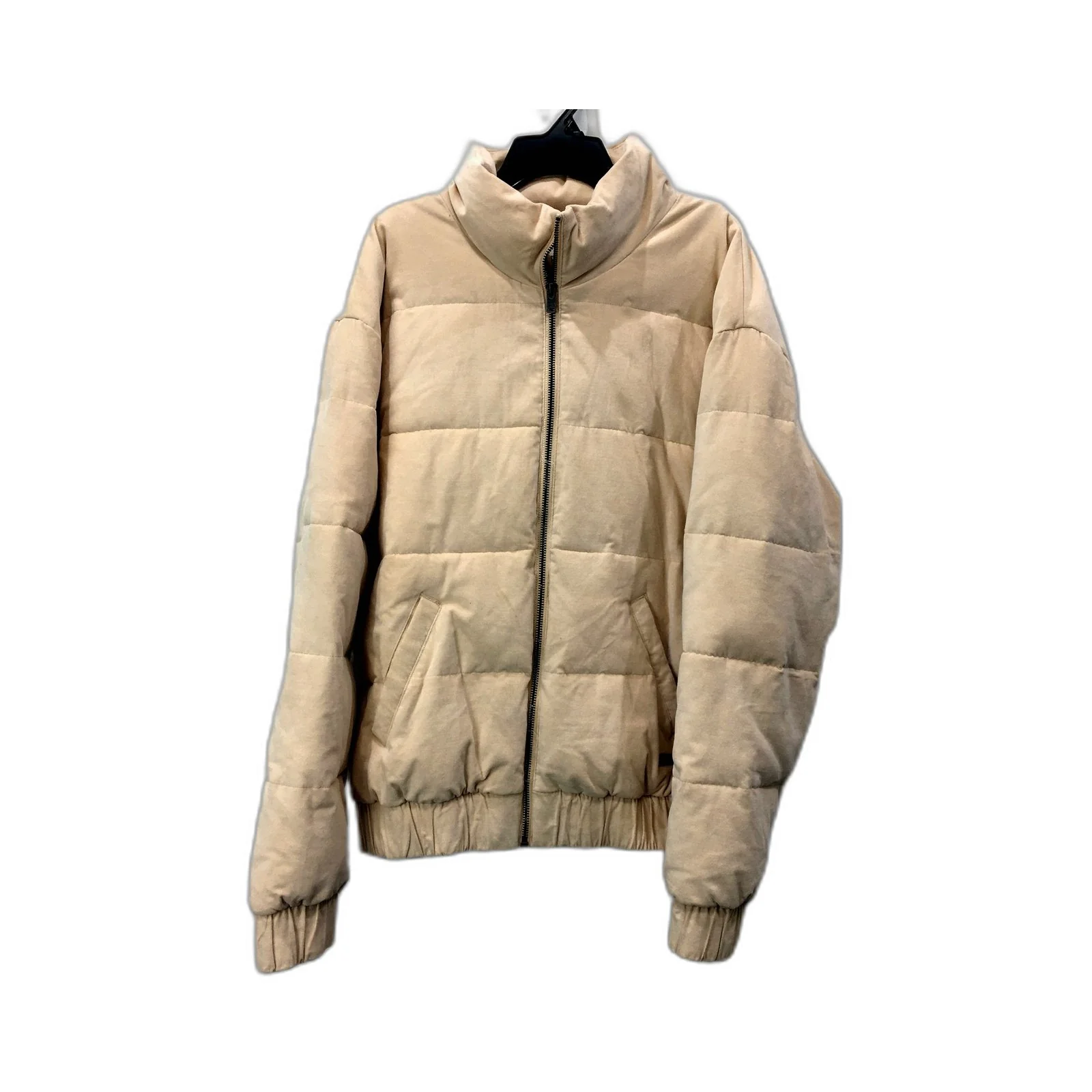 Roxy Womens Quilted Puffer Jacket Beige Lightweight Warm Casual Outerwear Size