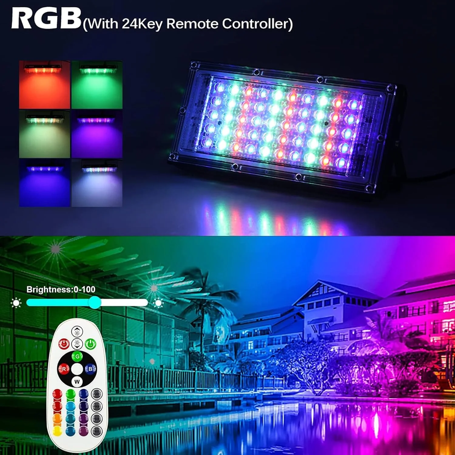 150W Smart RGB Flood Light Stage Lighting Lamps with Remote NEW - Image 4