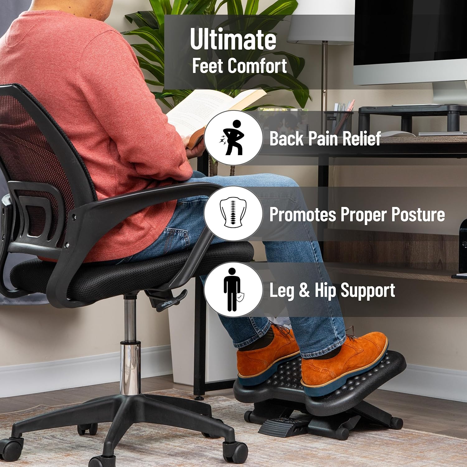 Mind Reader Footrests Adjustable Height Ergonomic Foot Rest for Home & NEW - Image 3
