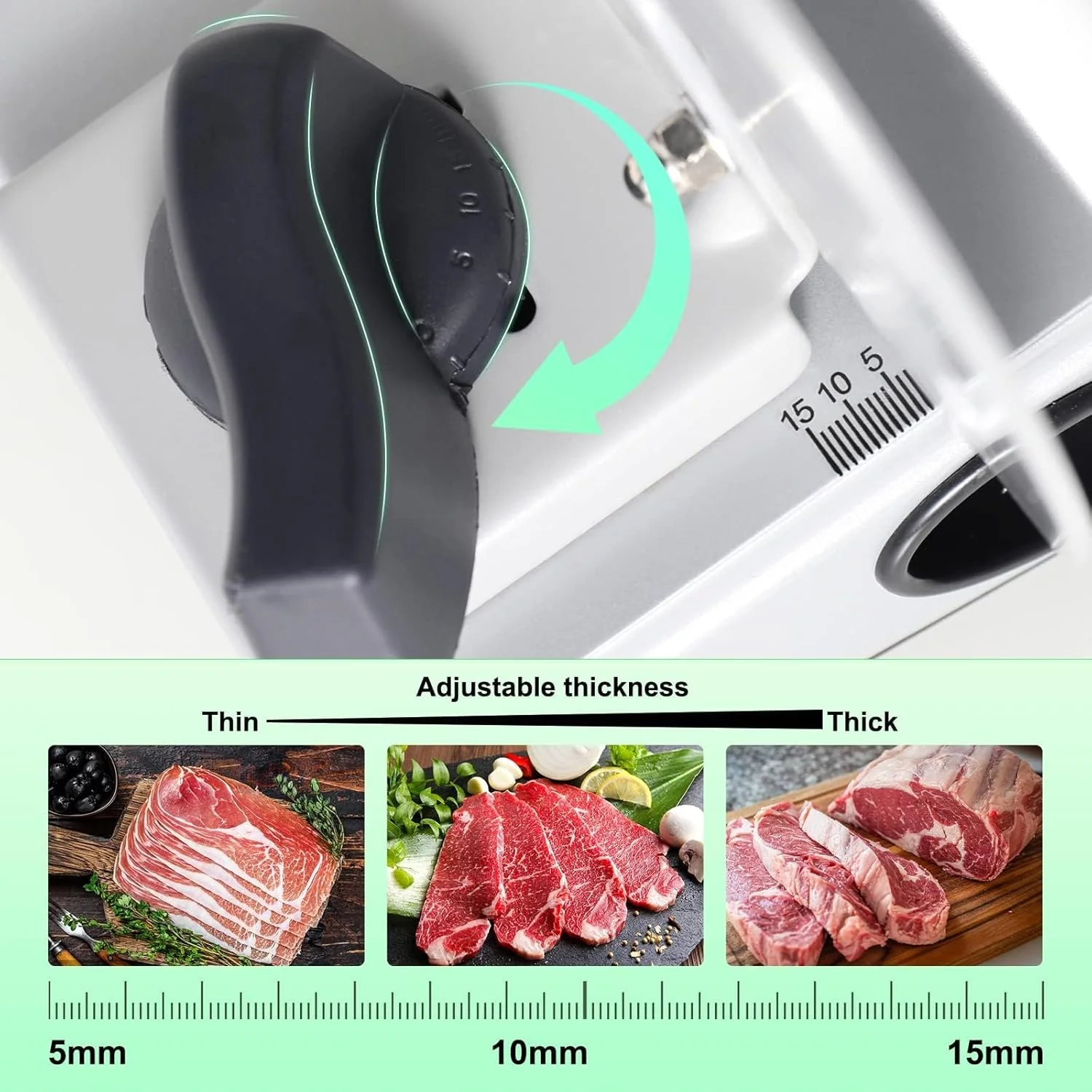 Adando Electric Small Kitchen Appliances Meat Slicer Machine Deli Food DEMO - Image 3