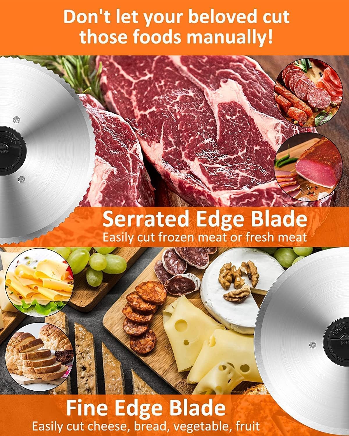 Adando Electric Small Kitchen Appliances Meat Slicer Machine Deli Food DEMO - Image 7