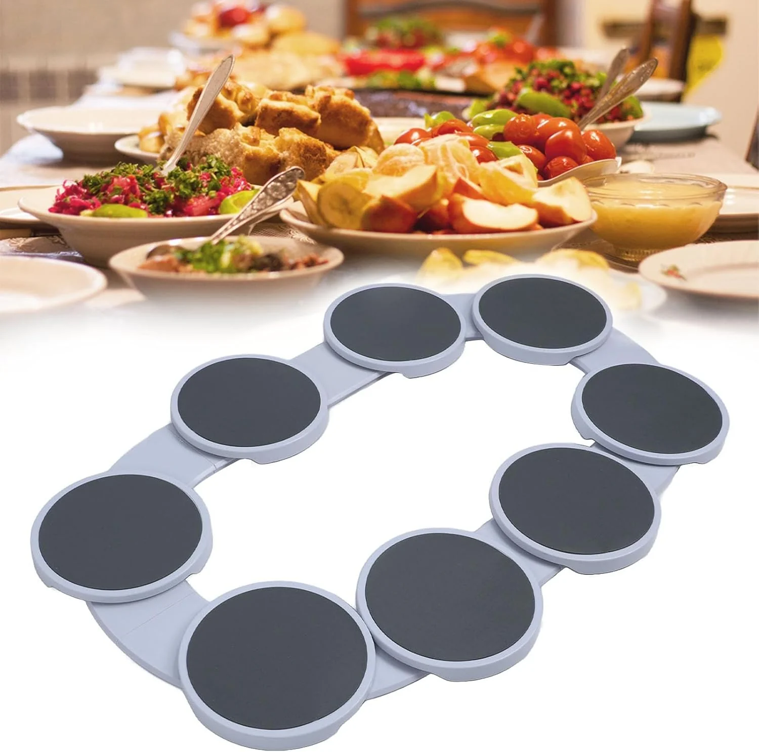 Kisfam Expandable Serving Trays, Dishes & Platters Lazy Susan Turntable DEMO - Image 7