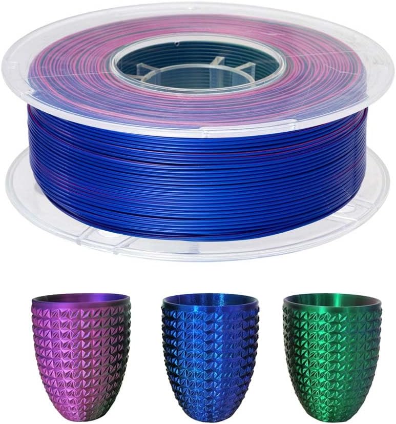 CC3D Silk Tri-Color PLA Filament for 3D Printing Red Blue Green 1.75mm 1KG NEW - Image 4