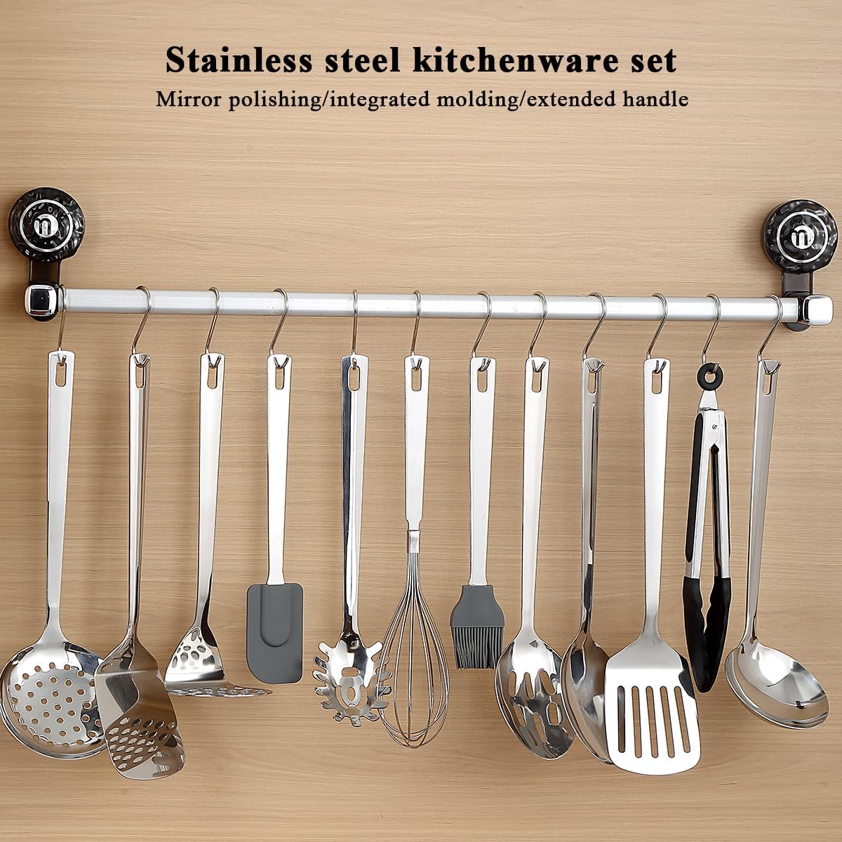 ReaNea Stainless Steel Cooking Utensils Set Heavy Duty Sturdy Kitchen Tools NEW - Image 3