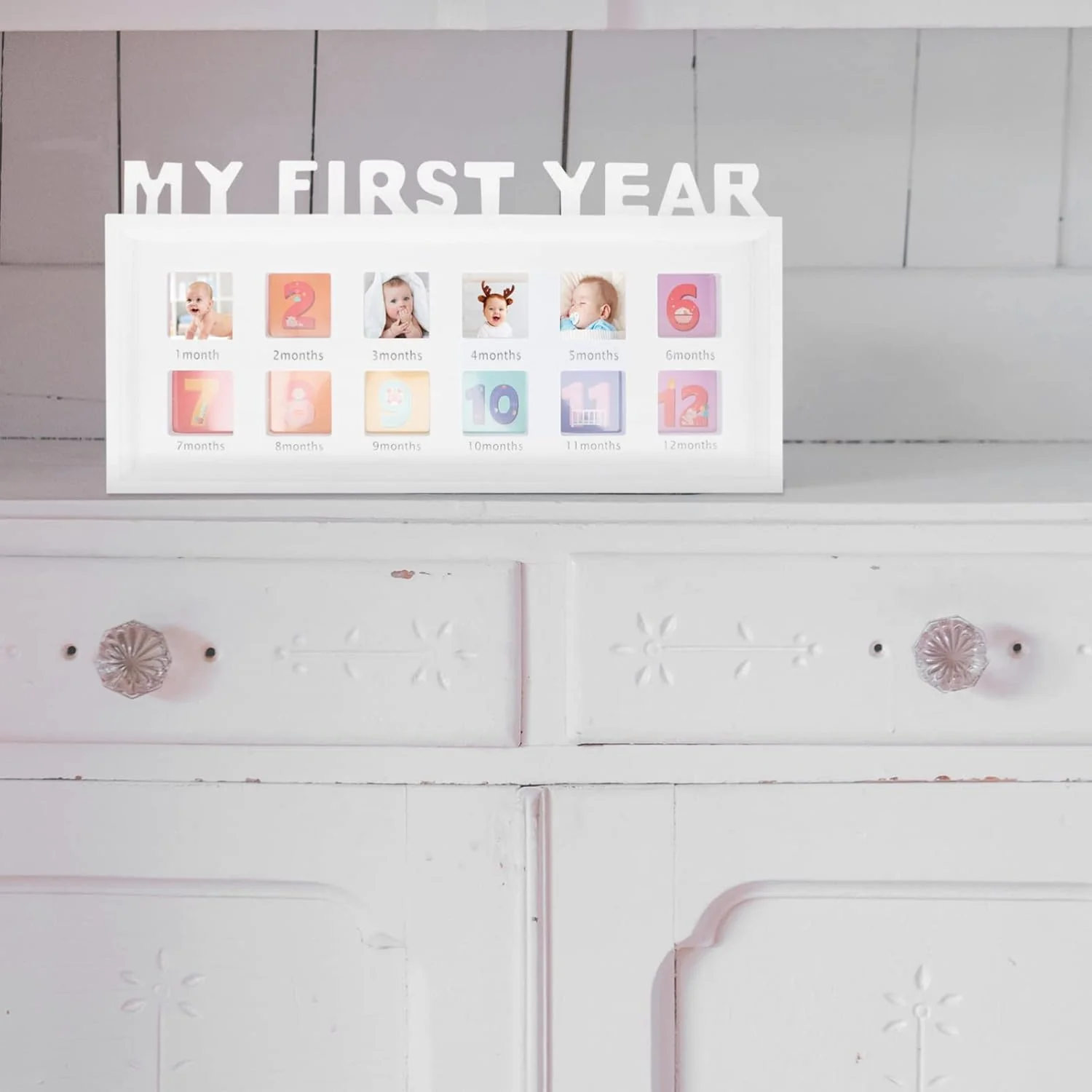 Kisangel Baby Growth Photo Frame Infant First Year Picture White NEW - Image 5