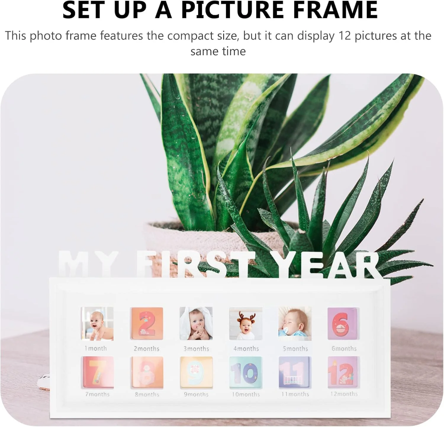 Kisangel Baby Growth Photo Frame Infant First Year Picture White NEW - Image 7